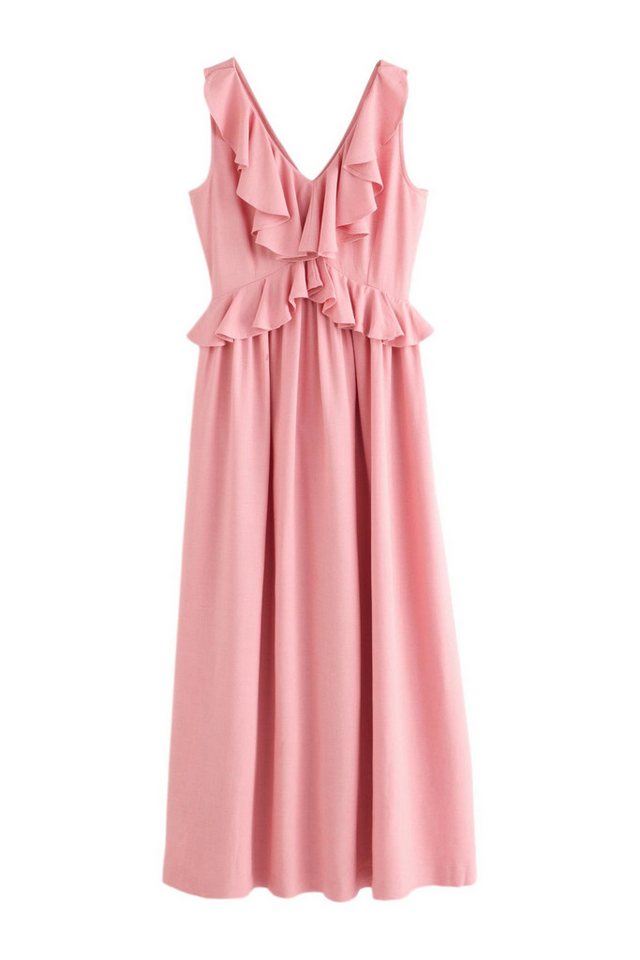 LAURA ASHLEY Midikleid Laura Ashley ärmelloses, gerüschtes Midikleid (1-tlg)