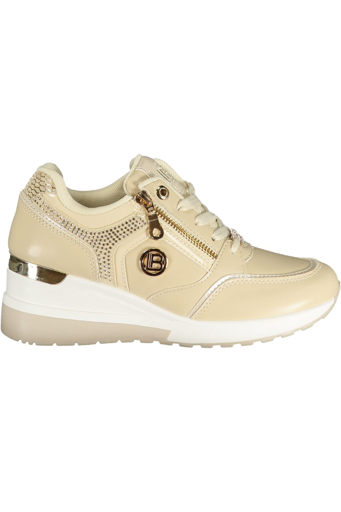 Laura Biagiotti Sneaker Eleganter Damen-Sportschuh beige mit Strass und 5
