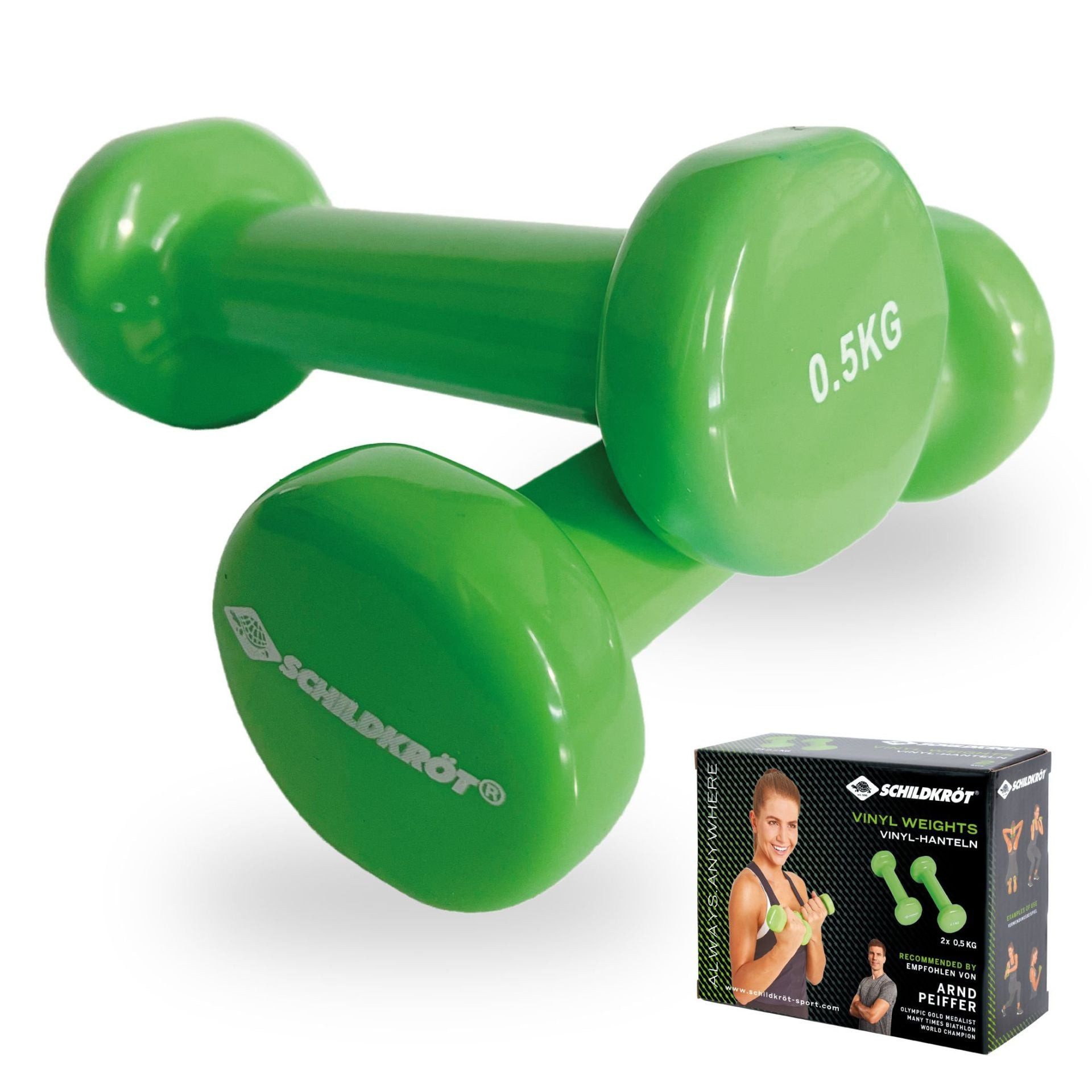 Schildkröt Hantel Fitness Vinyl (Eisen/PVC) grün Set 2x0,5kg