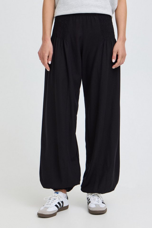 OXMO Loungehose OXNInna Smockbund Hose aus Leinen-Mix