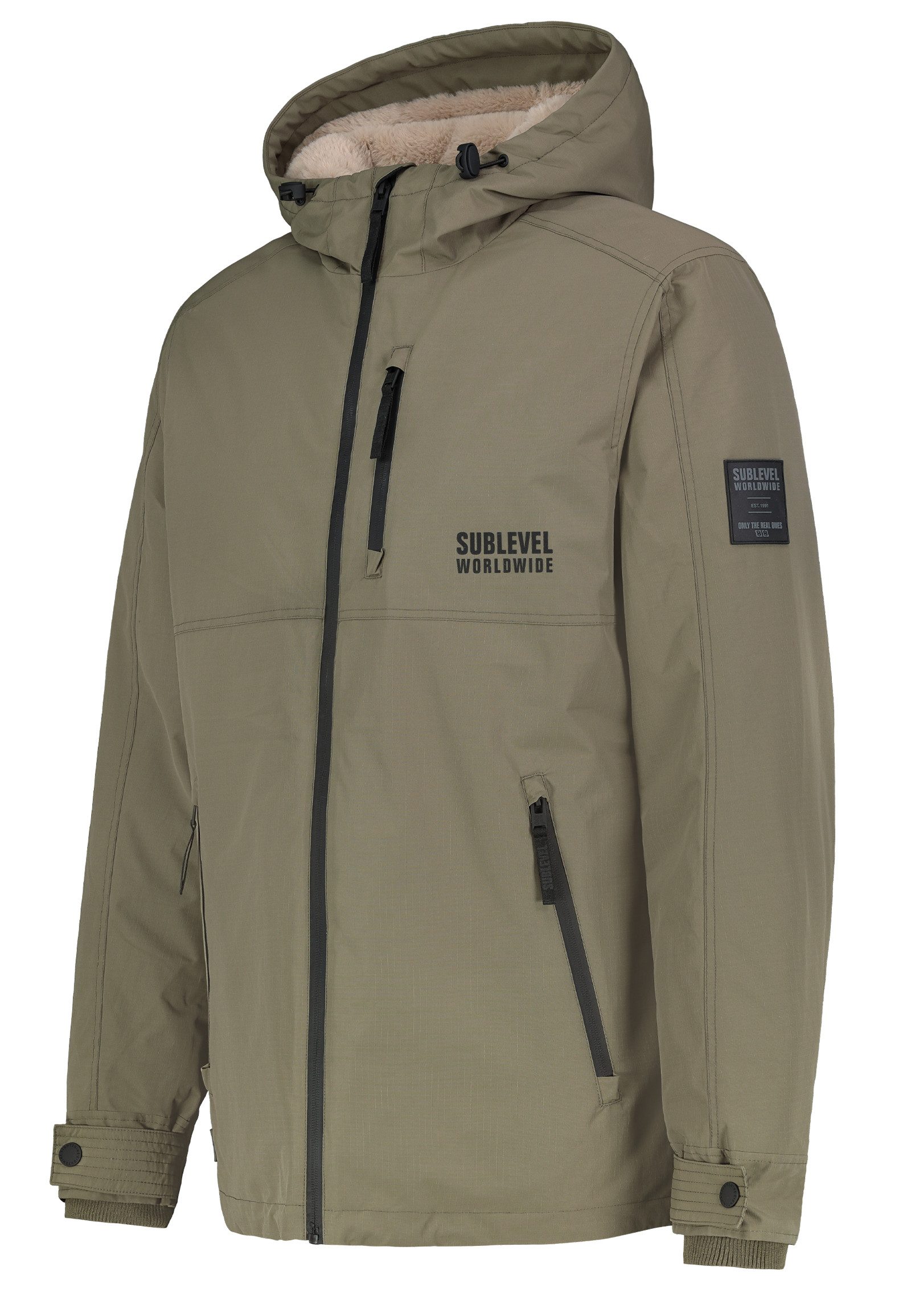 SUBLEVEL Steppjacke Herren Winterjacke Übergangsjacke Jacke Warm Modern mit Kapuze