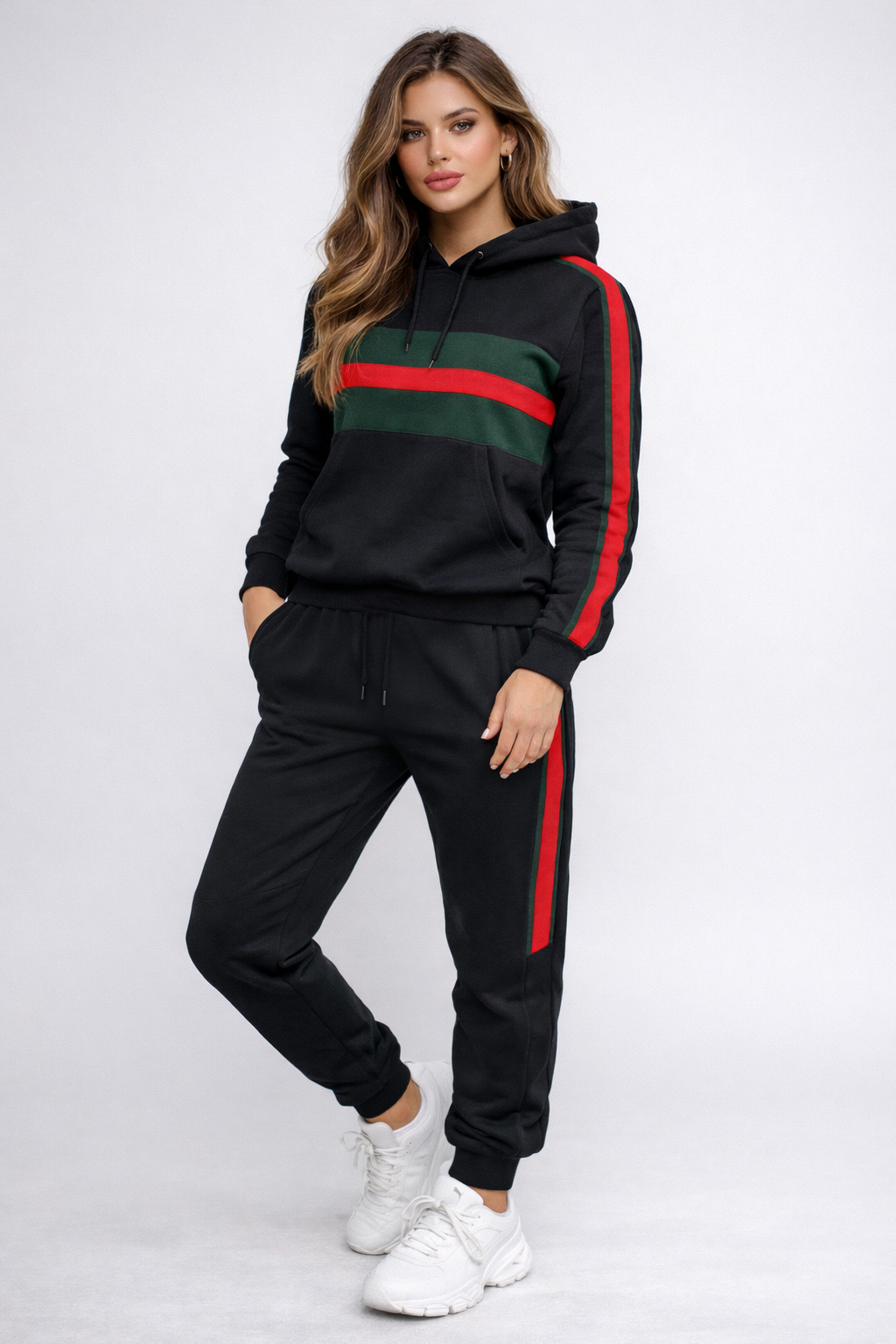 Banco Freizeitanzug Damen 2- teilig Trainingsanzug - Hoodie mit Kapuze und Sweatpant, Kapuzenpullover (Hoodie), Jogginghose