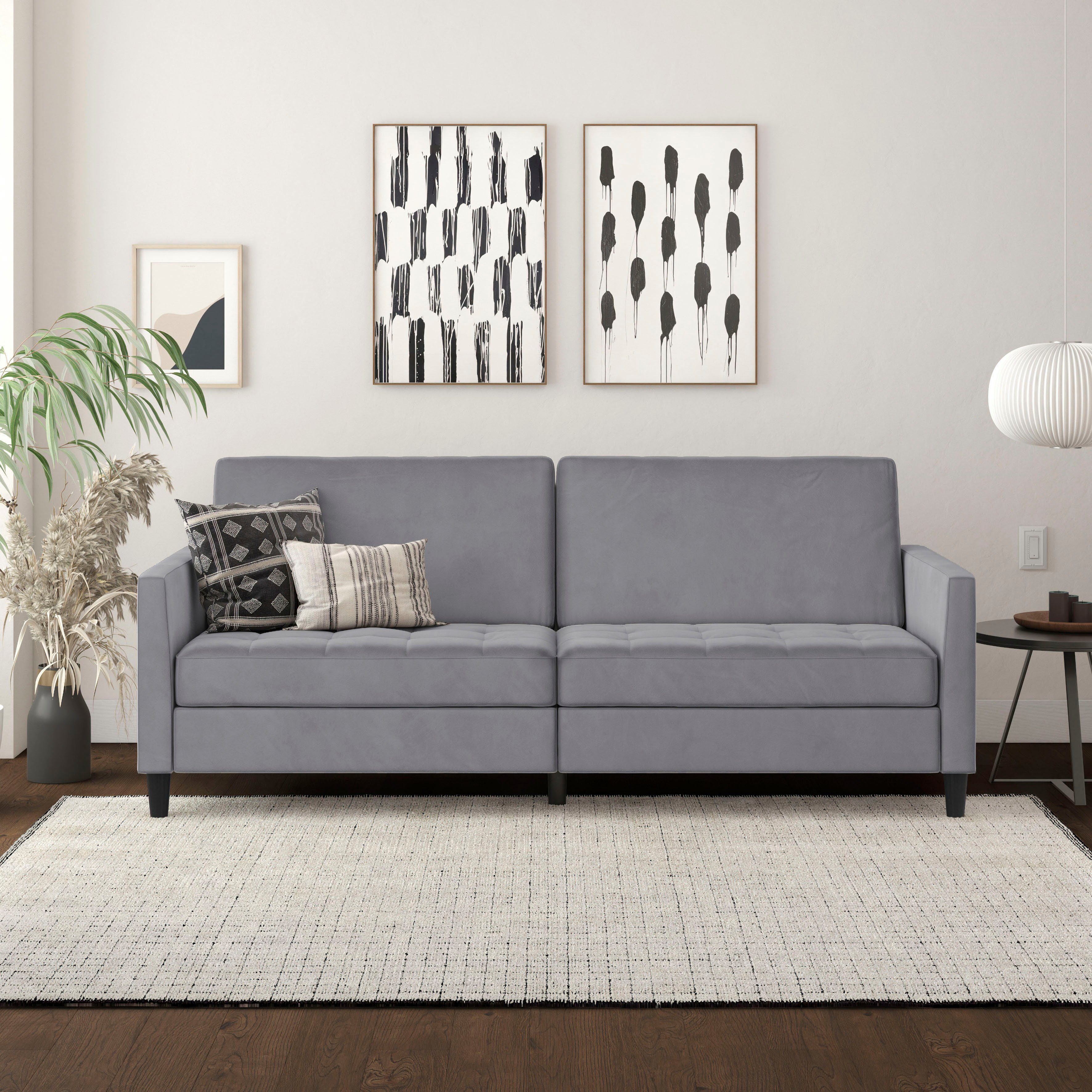 Dorel Home 3-Sitzer Presley, und Bett-Funktion Rückenlehne verstellbarer Sofa mit