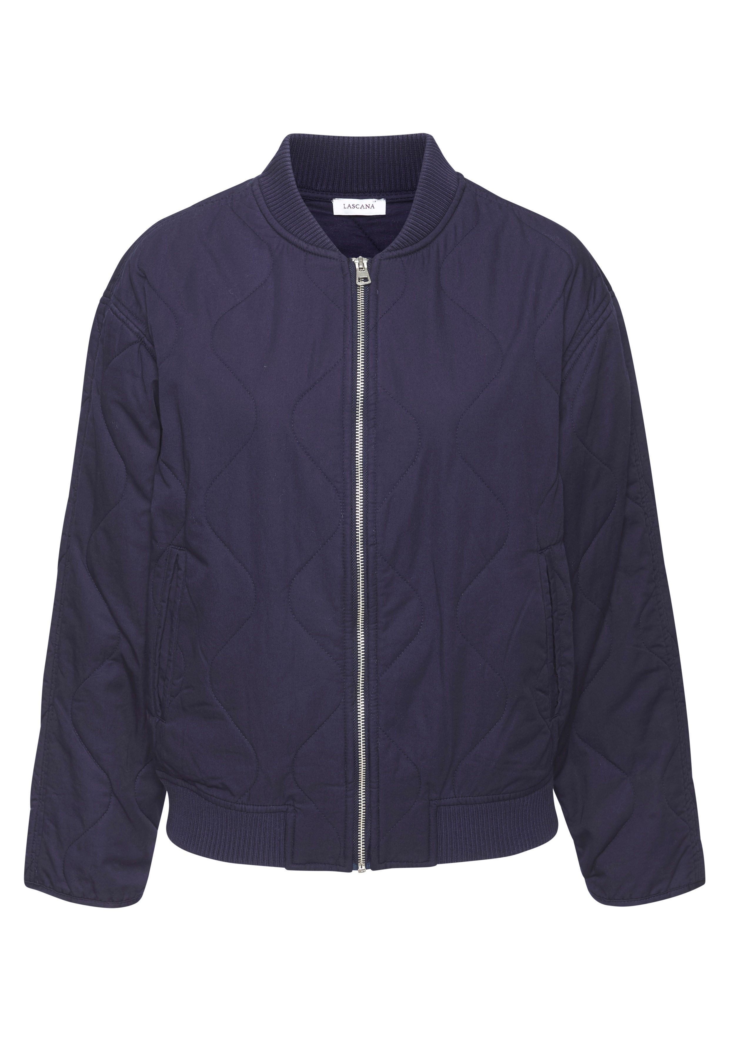 LASCANA Steppjacke in leicht verwaschener Optik mit Taschen, Bomber-Design