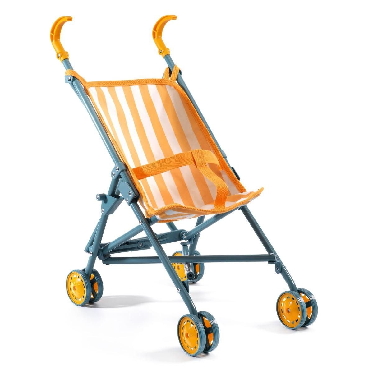 DJECO Puppenbuggy Sunshine Puppenwagen 54 cm faltbarer Kinderwagen gelb wei günstig online kaufen