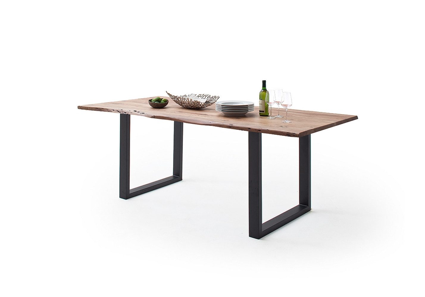 freiraum Baumkantentisch Calabria, in Akazie natur / anthrazit - 160x76,5x90 (BxHxT)