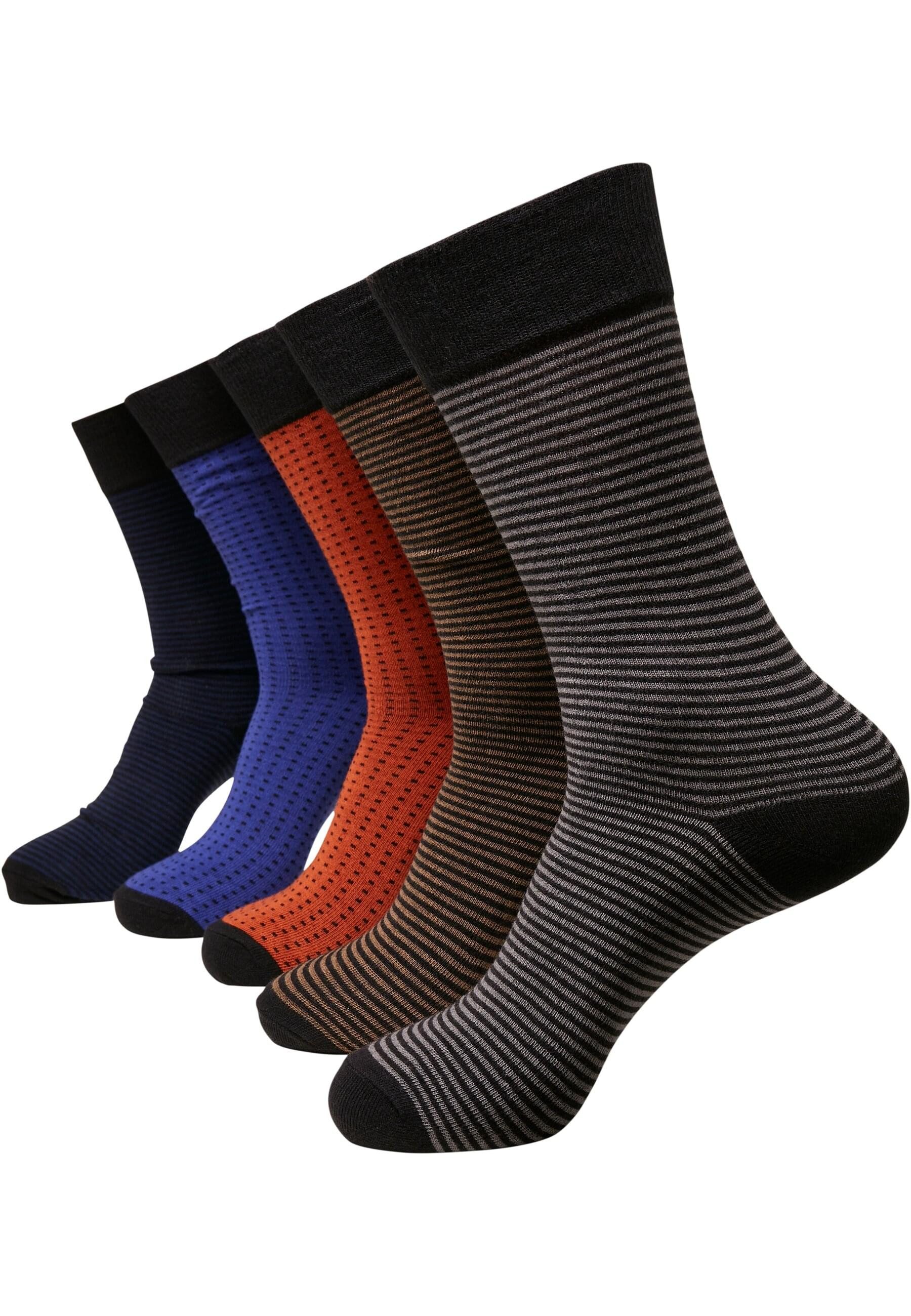 URBAN CLASSICS Basicsocken Urban Classics Unisex Stripes and Dots Socks 5-Pack (1-Paar)