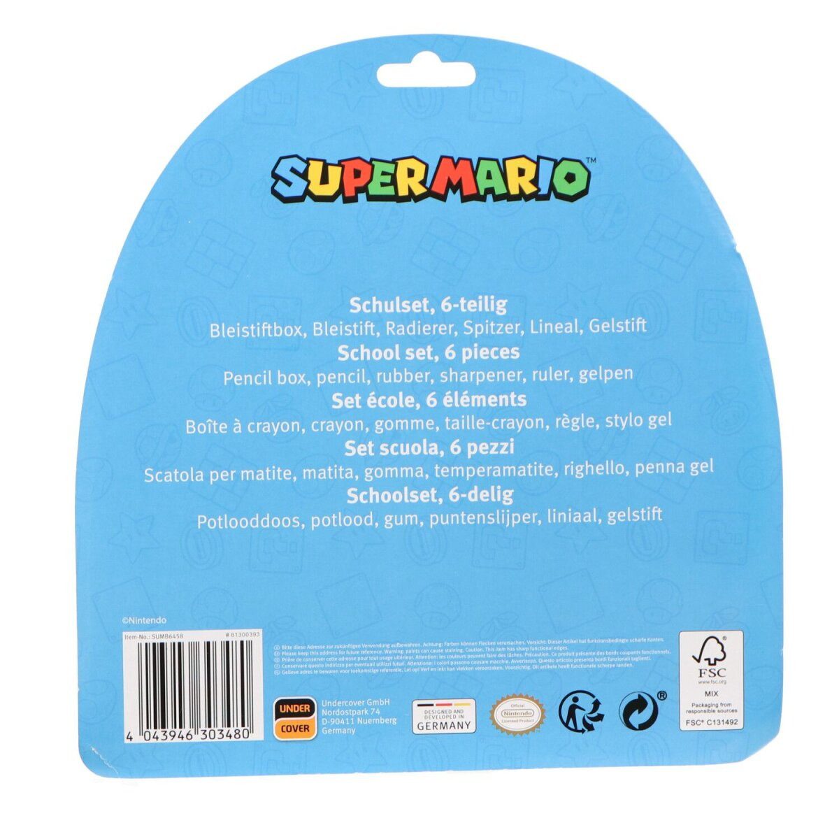 Super Mario Kreativset Super Mario Schreibwaren-Set für Kinder Schule und Zuhause
