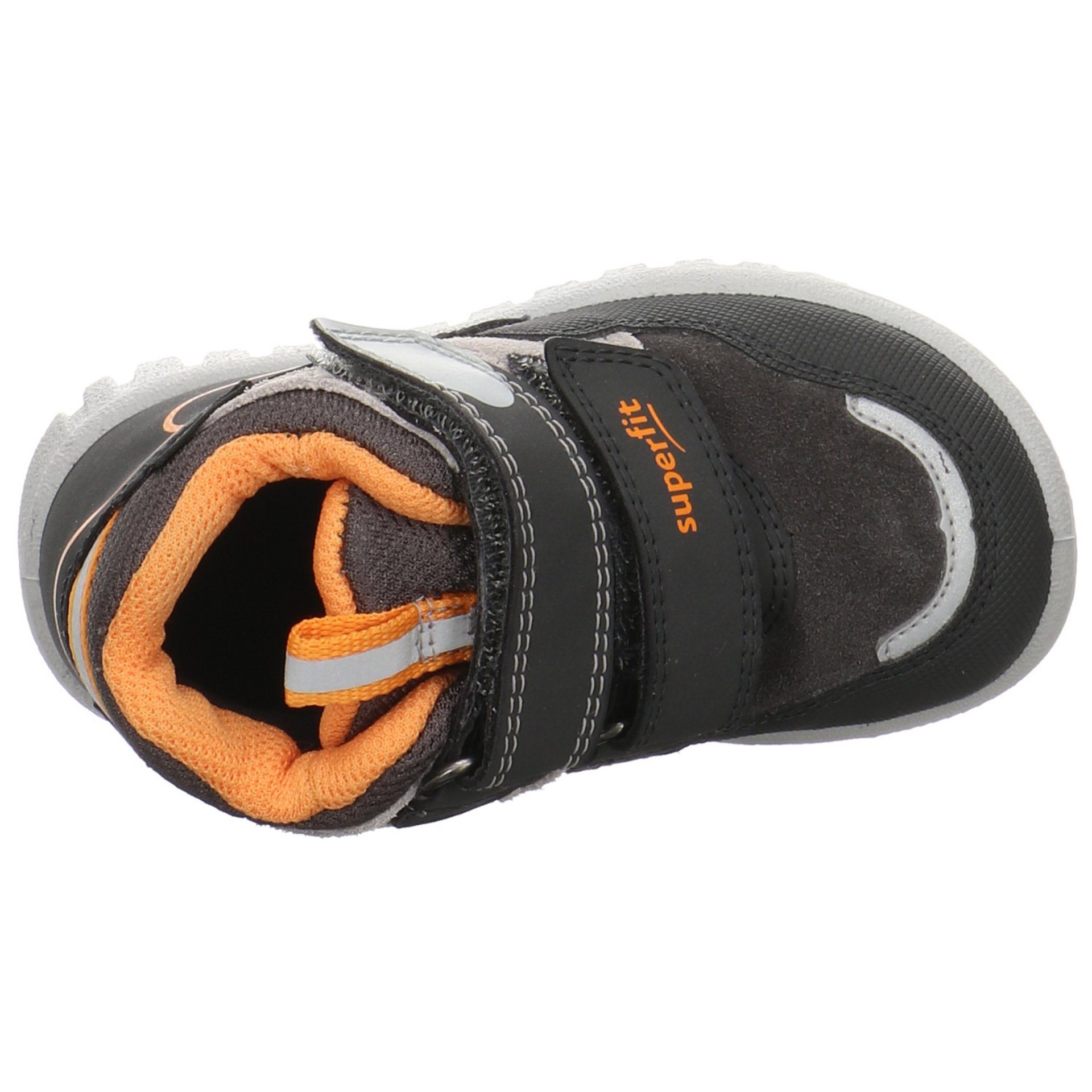 Klettschuh Mini Superfit Leder-/Textilkombination Leder-/Textilkombination 7 Sport orange grau Klettschuh