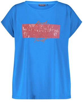 Samoon Kurzarmshirt T-Shirt mit Pailletten-Detail