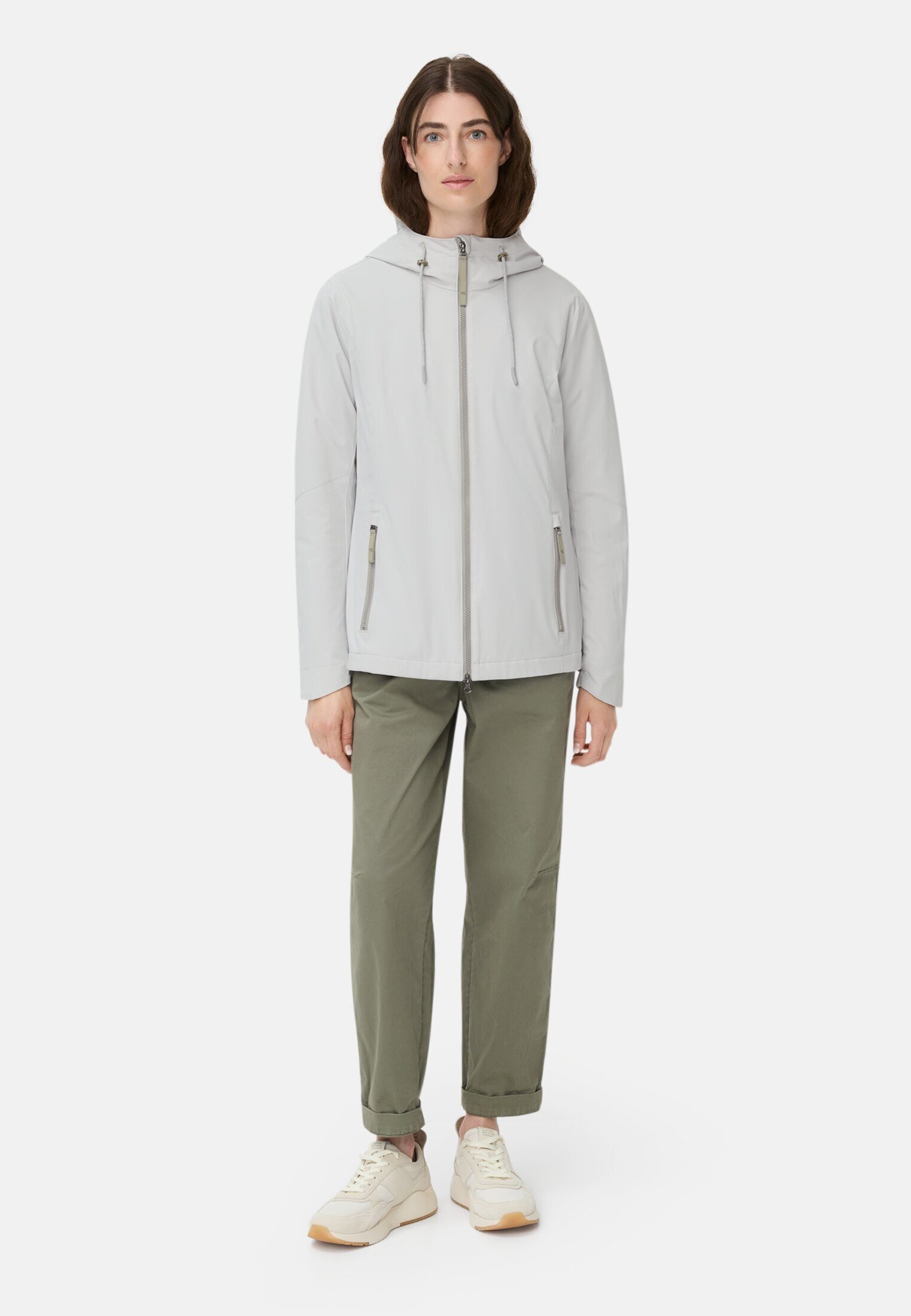 camel active Funktionsjacke mit abnehmbarer Kapuze Langarm Markenlogo