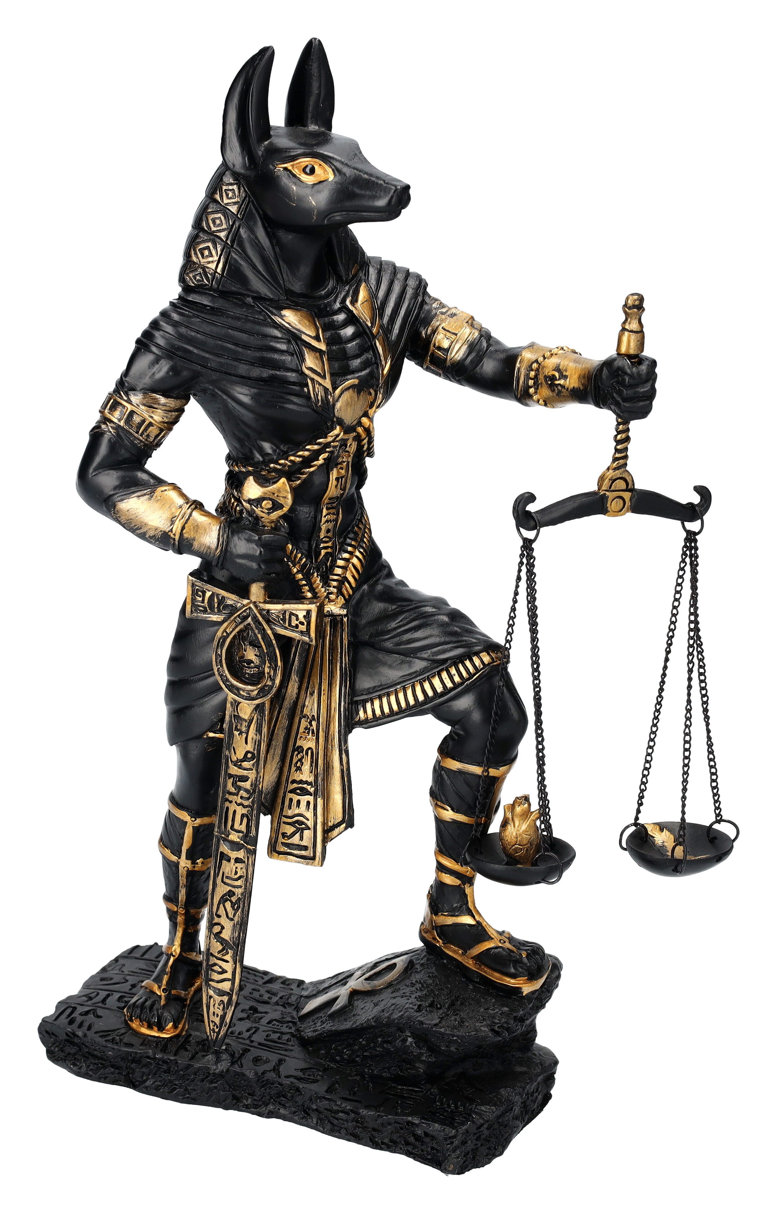 Dekofigur Anubis Figur mit Waage fällt Urteil schwarz - Ägyptische Dekofigur