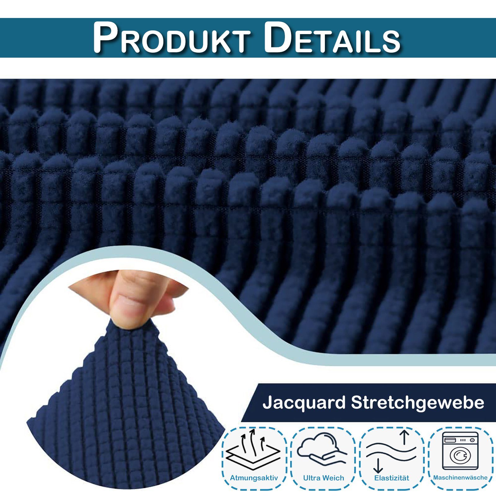 BTTO Sofahusse Stuhlhusse Samt, Stretch, für Arm Chaiselongue Couchüberzug, Longseat Sessel Sitzkissenbezug