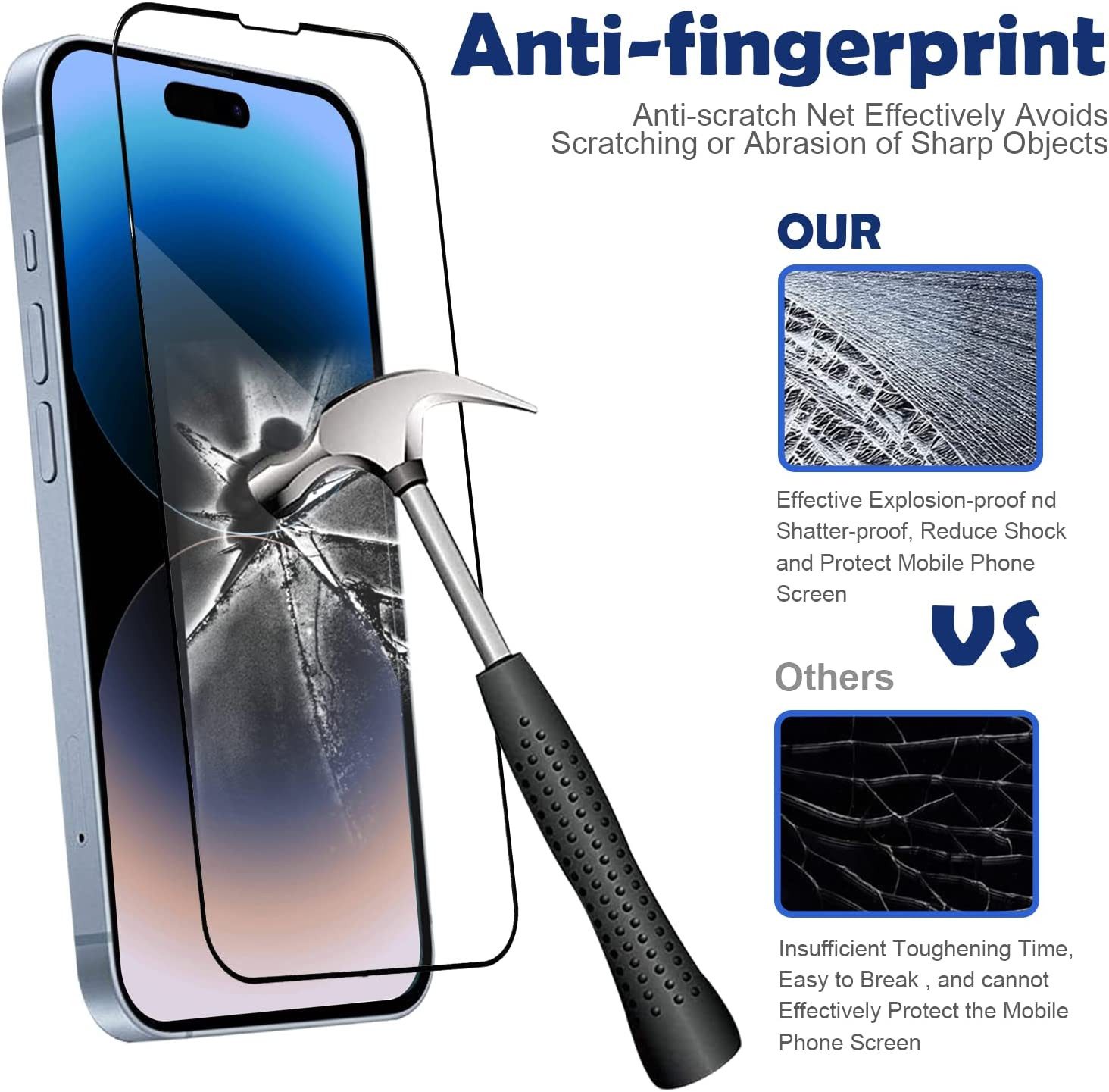 OLi Displayschutzglas 2X Schutzglas mit Ränder Displayschutzfolie Kompatibel mit IPhone 17 für IPhone 17, Spar-Set 2in 1, 2 Stück, Schutzglas mit Ränder von Rand bis zum Rab