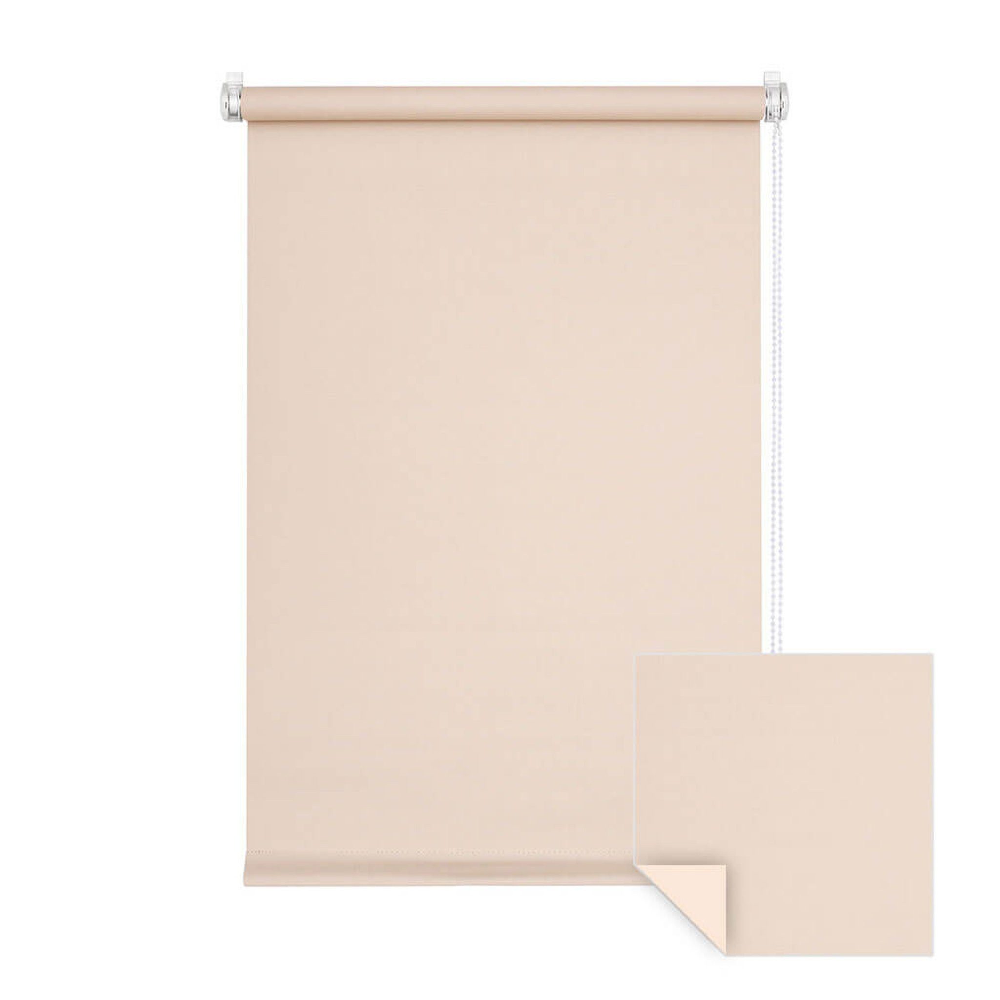 Verdunklungsrollo Klemmfix Verdunkelungsrollo 45x150 cm beige [Stoffbreite: 42cm], Victoria M., blickdicht, ohne Bohren, freihängend, Klemmfix, mit Kindersicherung, für Fenster und Türen, Sonnenschutz Sichtschutz