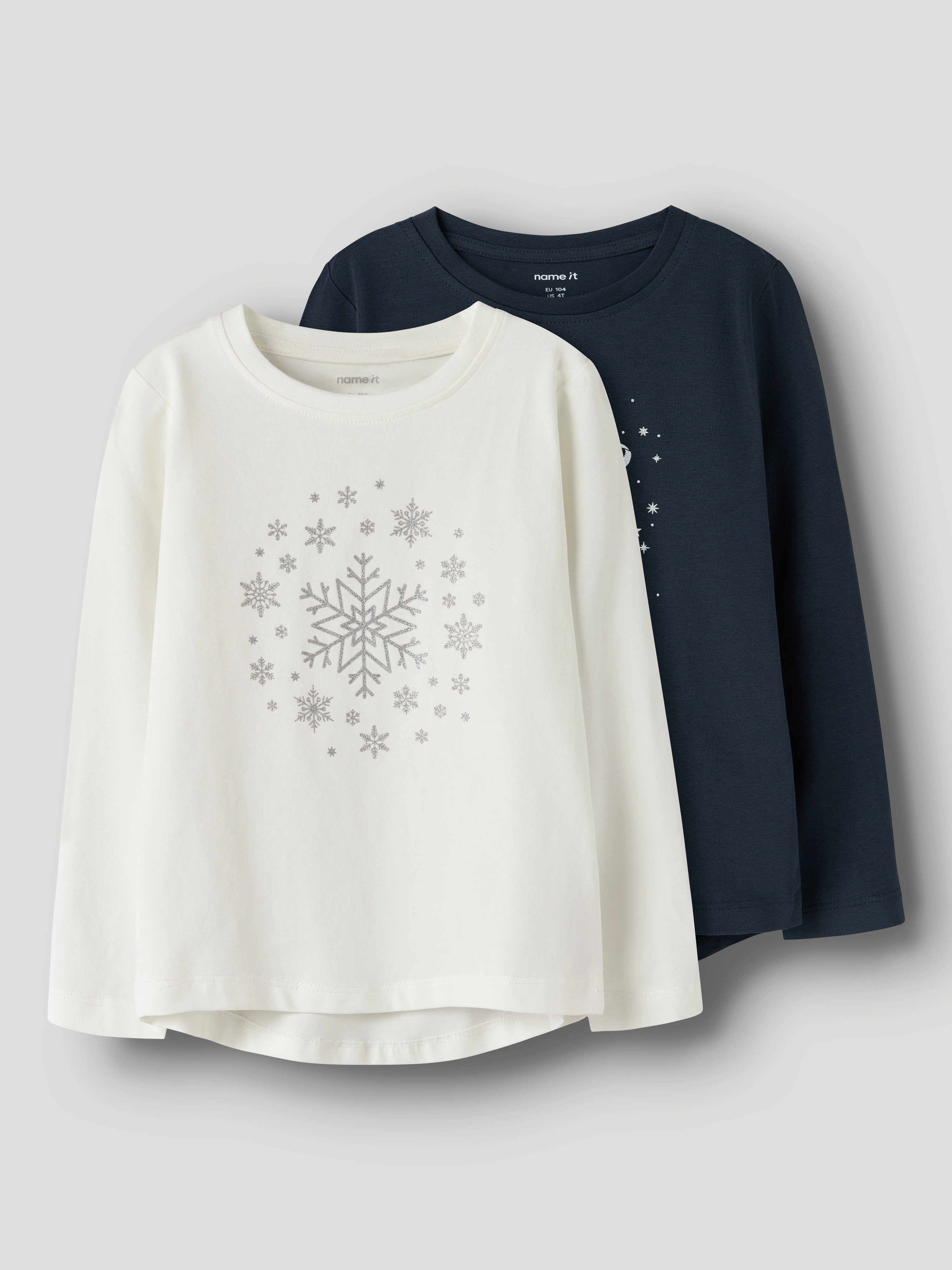 Name It Langarmshirt NMFVIPARTY 2P LS TOP (Packung, 2-tlg)