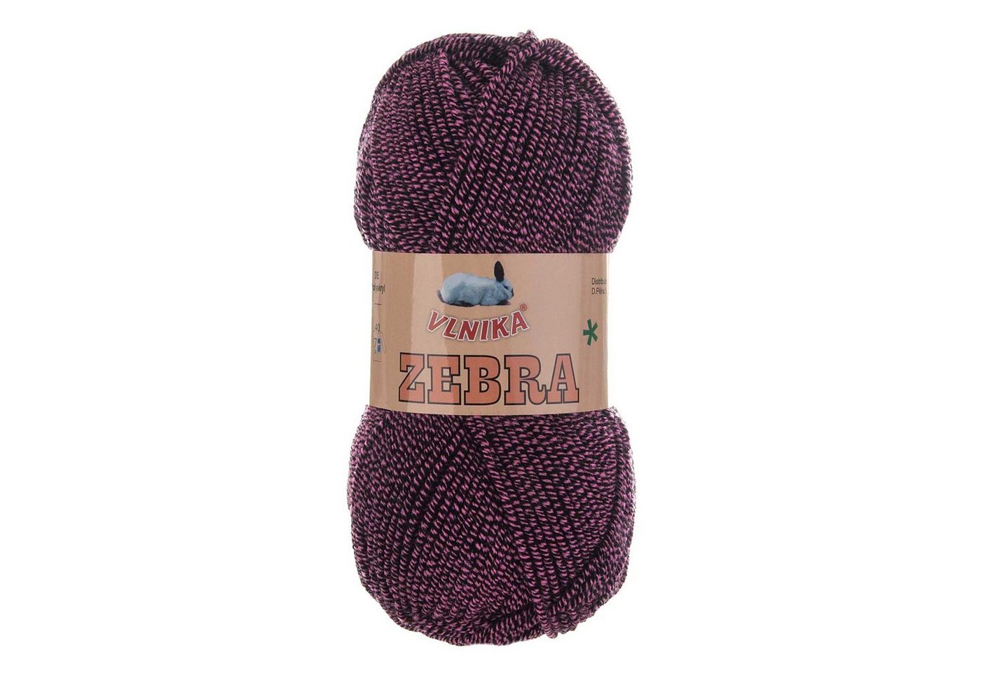 Thumbnail - VLNIKA 5 x 100g Strickgarn Vlnika Zebra zweifarbig Häkelwolle, 195 m, 421 pink schwarz