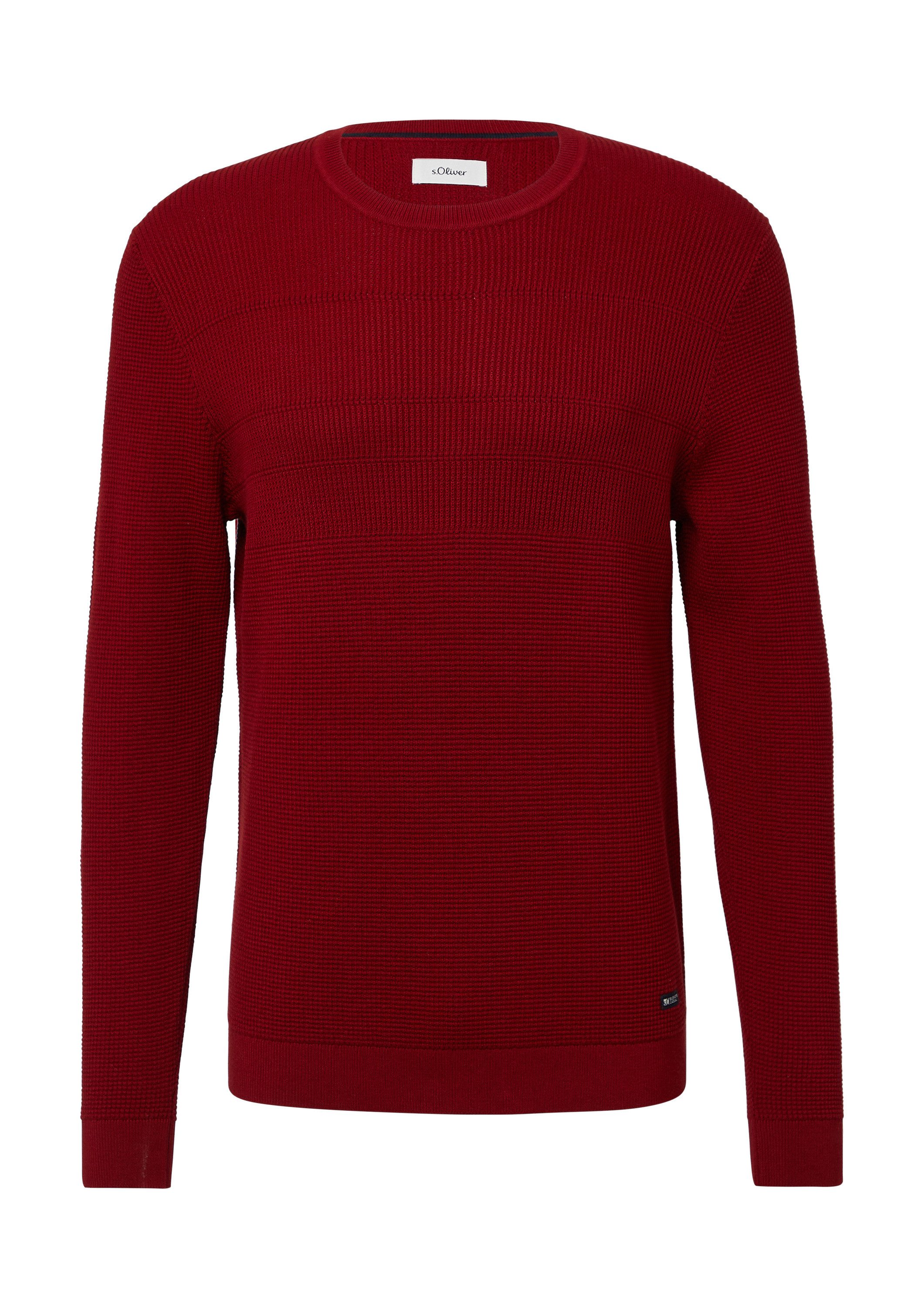 s.Oliver Longpullover Strickpullover Strukturmix-Pullover aus reiner Baumwo günstig online kaufen