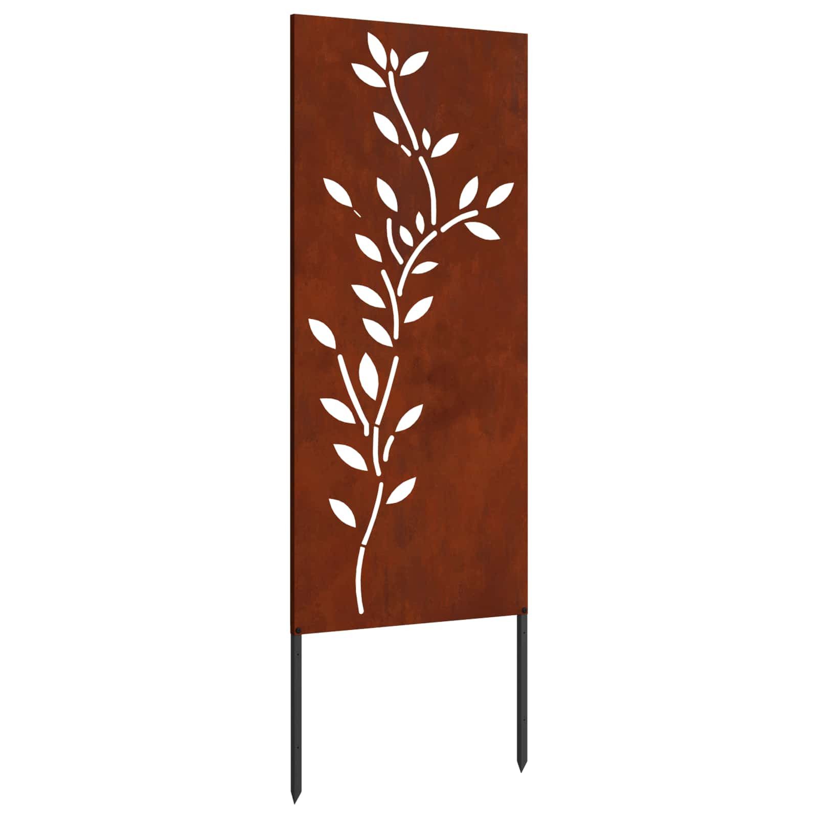 vidaXL Wandbild Garten Sichtschutz-Leinwand Rostig 50 x 140 cm Wetterfeststahl, (1 St)