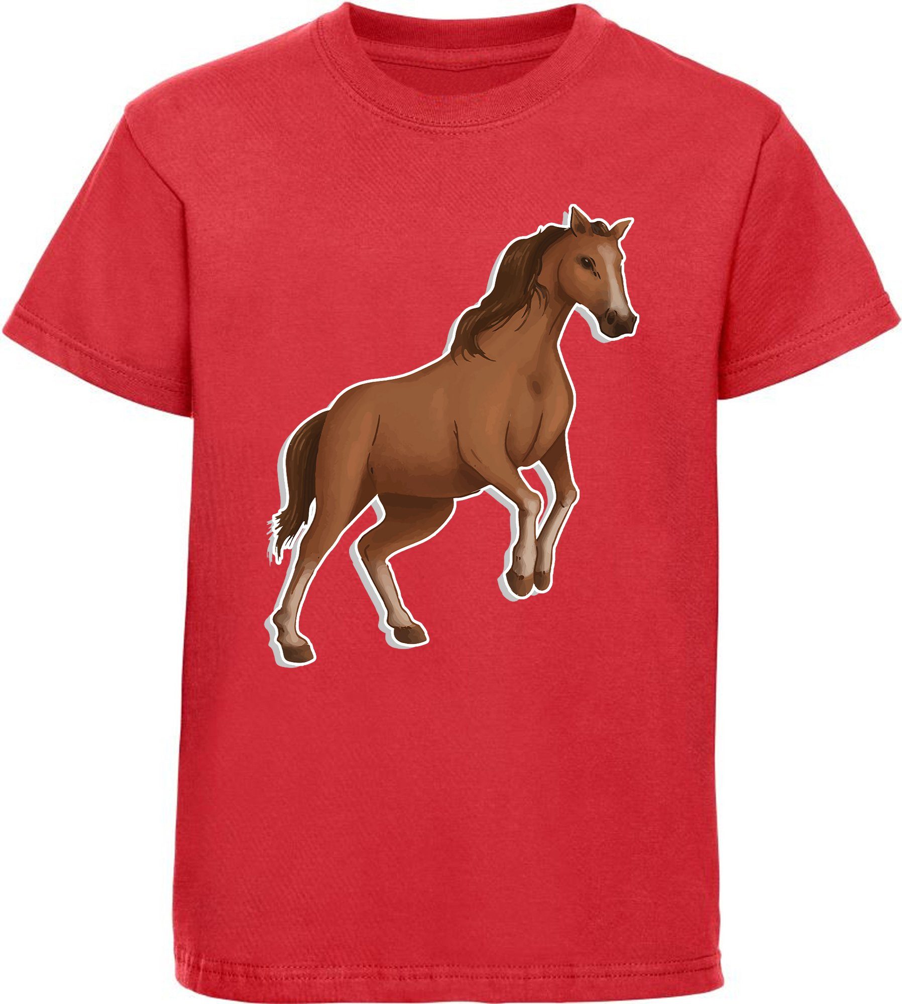 Print-Shirt bedrucktes Kinder Mädchen T-Shirt - Aufsteigendes Pferd