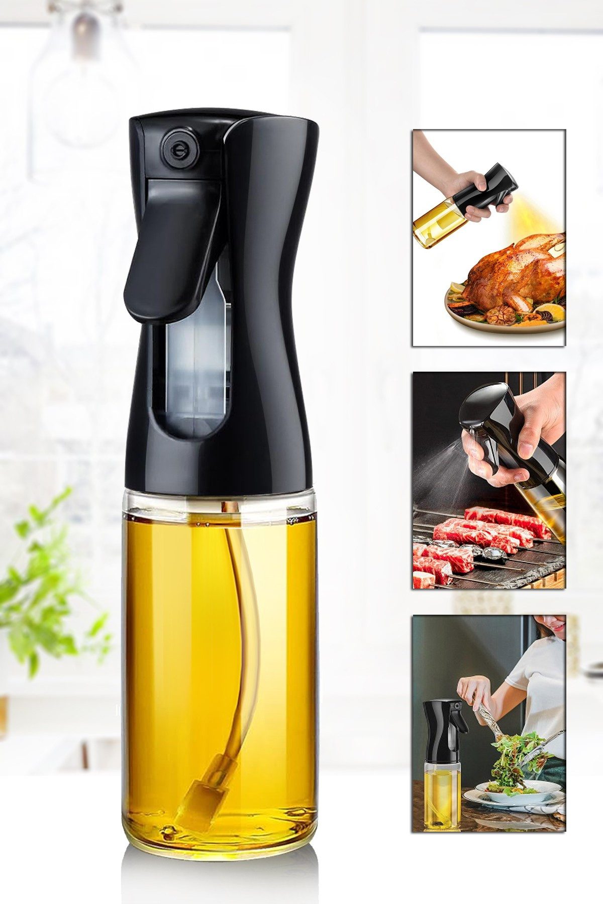 Hermia Concept Ölspender RWE4417 Size : 23 cm / 210 ml (1 Piece), (1-tlg., 1 Airfryer Sprayölspender), Airfryer-geeignet,Kalorienarm, Spülmaschinenfest