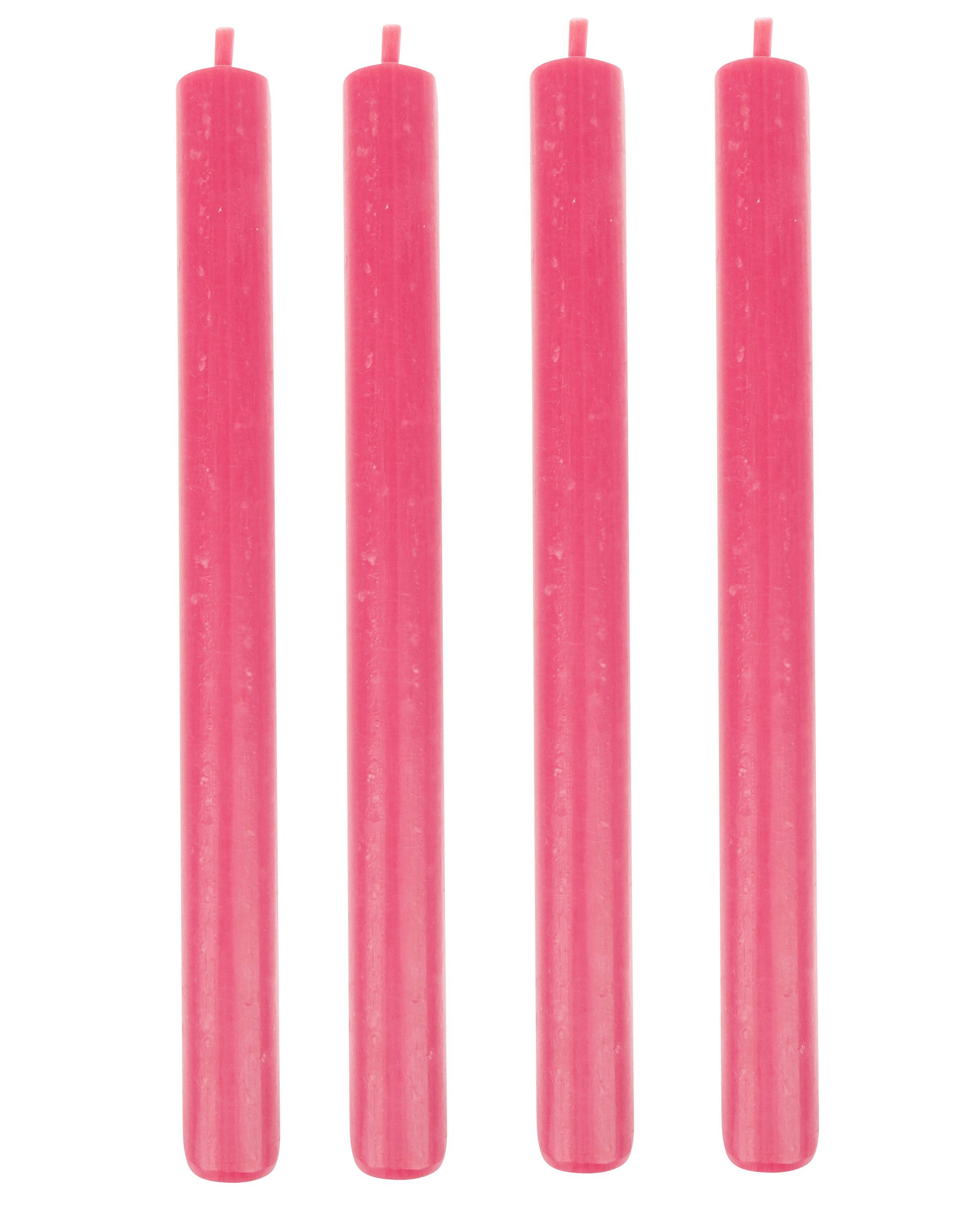 Steinhart Kerzen Tafelkerze Leuchterkerzen Pink 250/22 mm, 4 Stück