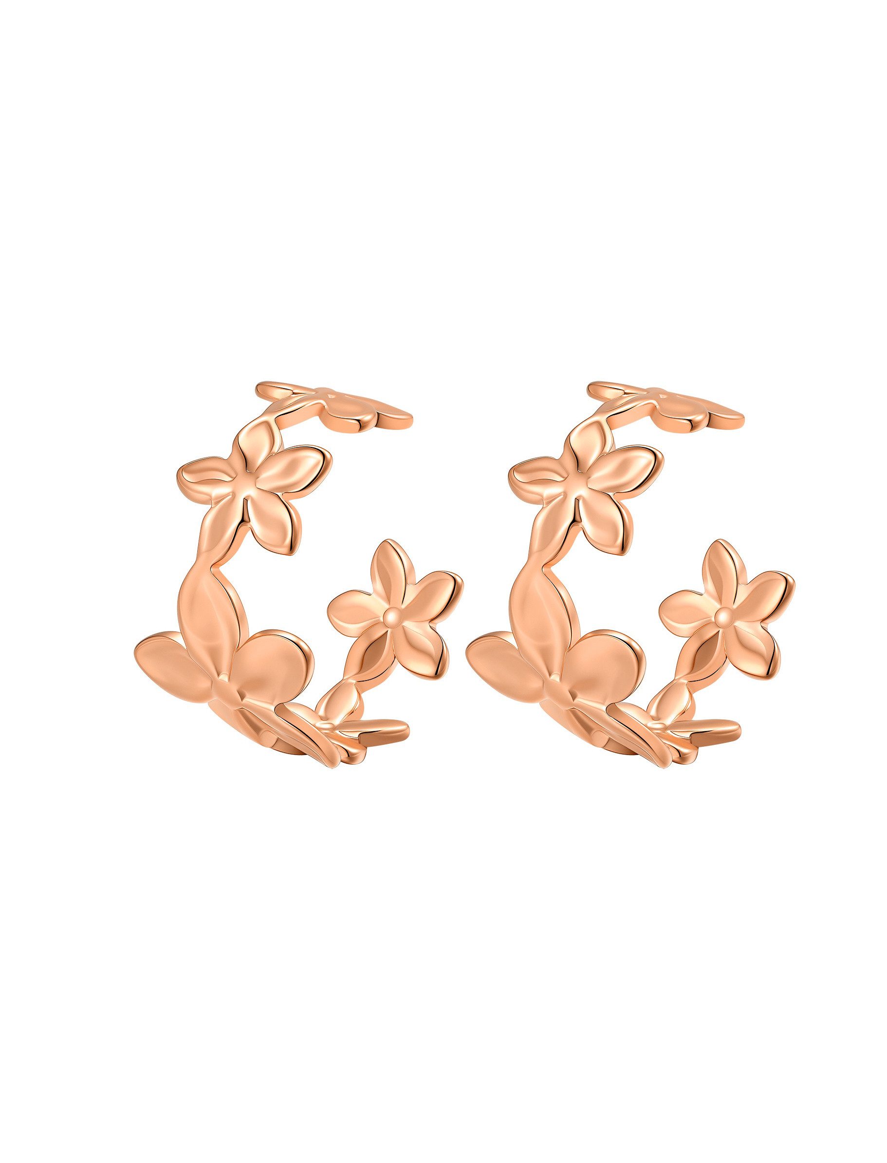 Hey Happiness Paar Ohrstecker florale Ohrstecker aus Edelstahl, Damen-Blumen-Ohrringe, wasserfeste Hoops für Sommer & Strand