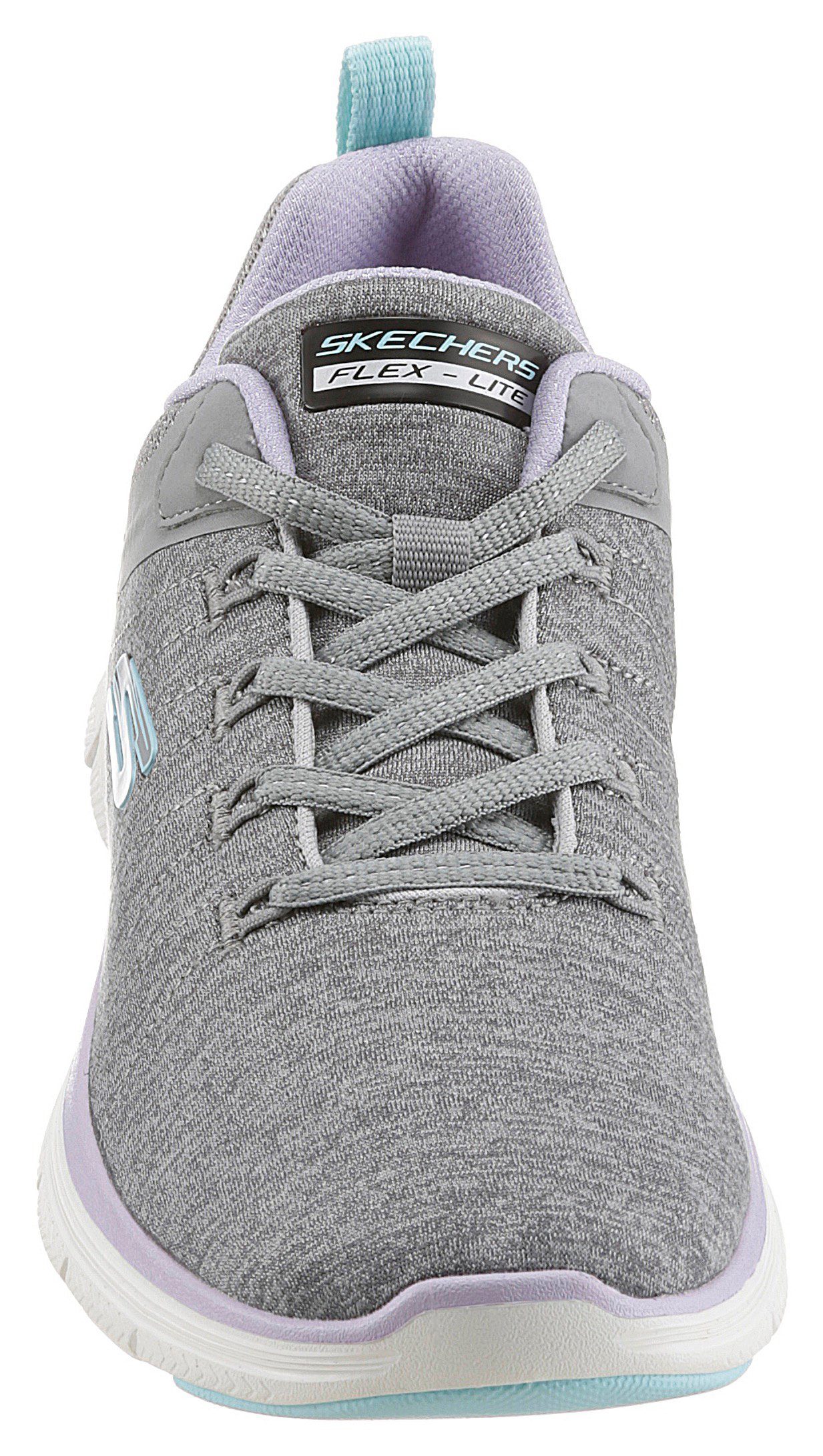 Skechers FLEX APPEAL - Maschinenwäsche Sneaker BRILLIANT für 4.0 grau-flieder-türkis geeignet VIEW