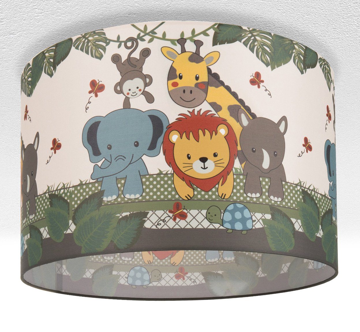 Kinderzimmer, Kinderlampe Home Deckenlampe LED Paco Leuchtmittel, 634, Deckenleuchte E27 Diamond Dschungel-Tiere, ohne