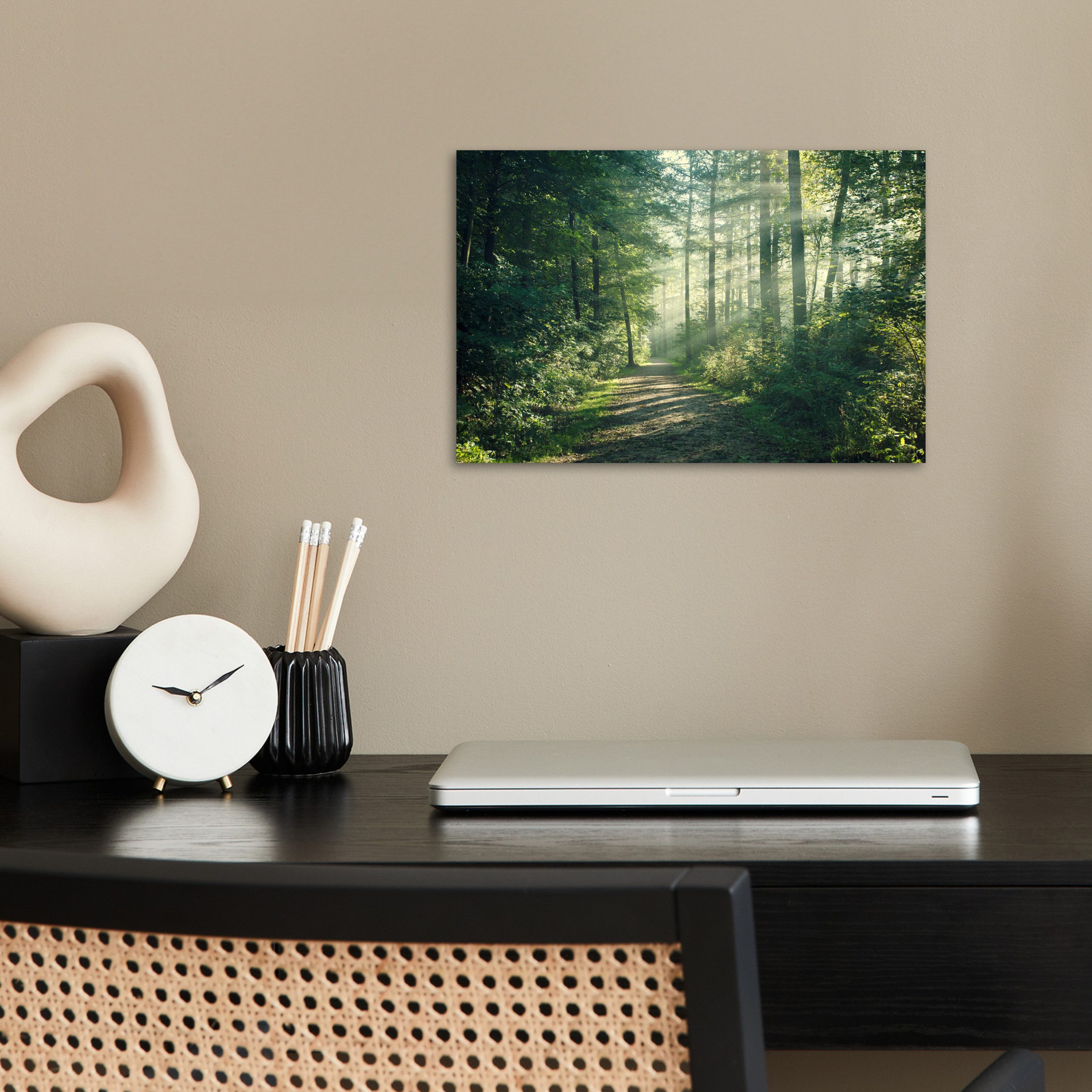 MuchoWow Poster Wald - Weg - Sonne - Bäume - Grün - Natur, (1 St), Poster o günstig online kaufen