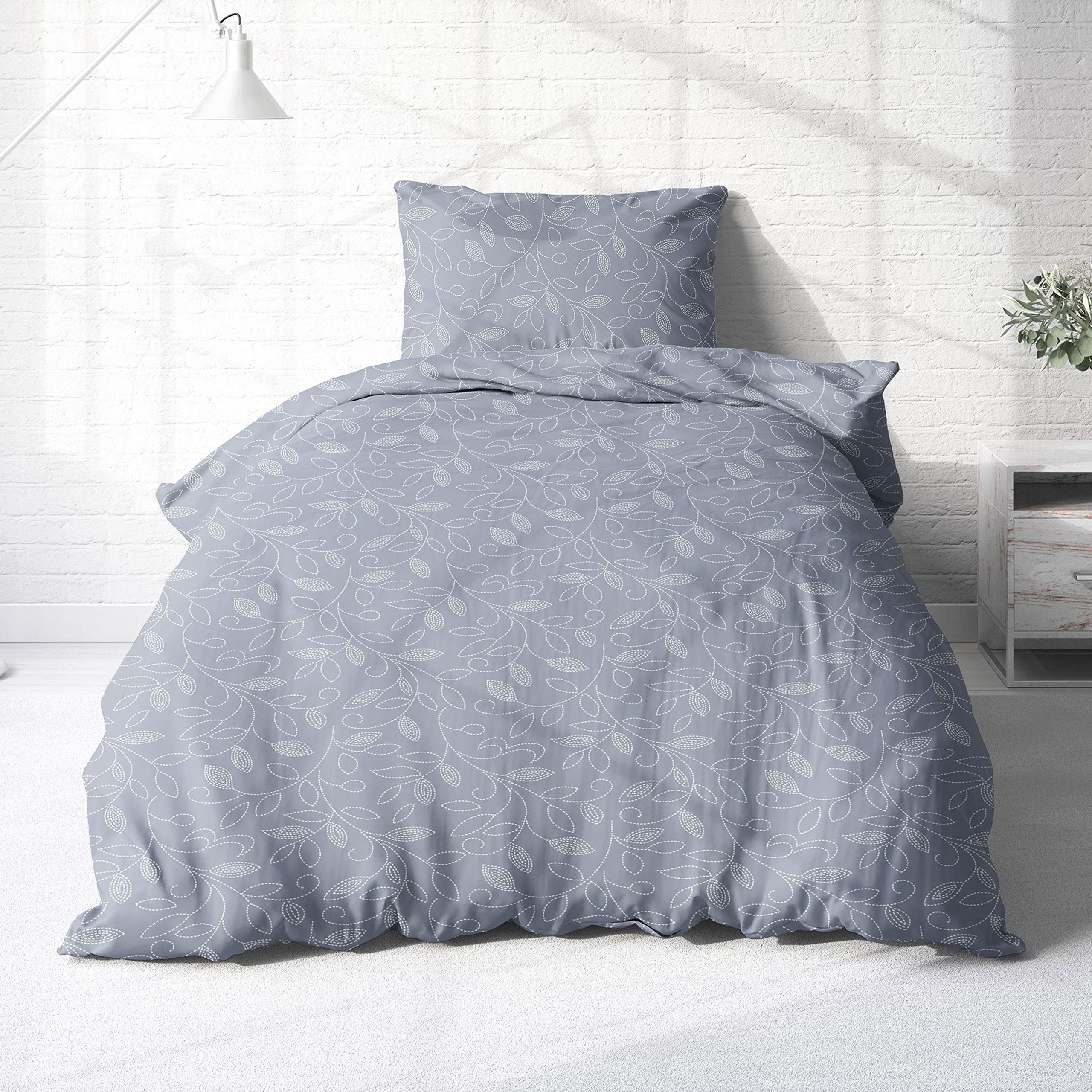 Träumschön Bettwäsche Premium Biber Bettwäsche 135x200 oder 155x220 cm, Blu günstig online kaufen
