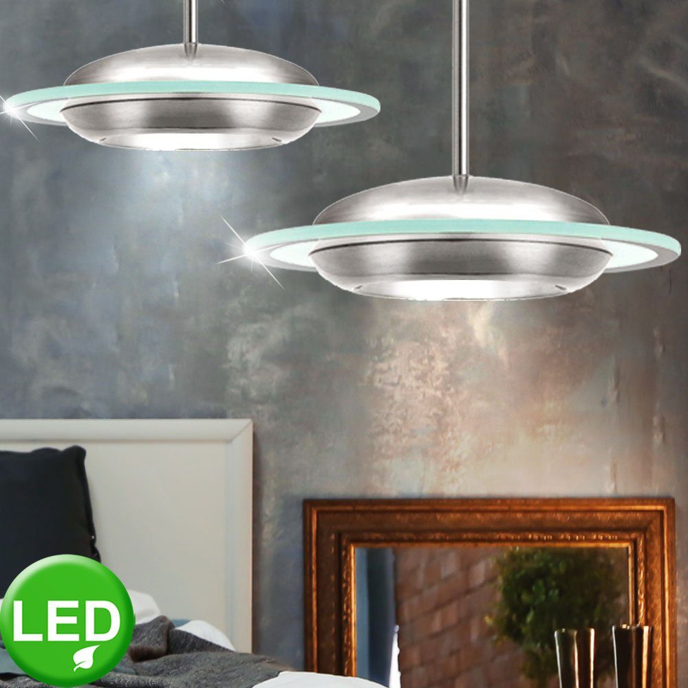LED Esszimmer Pendel Hänge Glas Pendelleuchte, Esstisch Leuchte EGLO Stahl inklusive, Warmweiß, Decken LED 7,14W Leuchtmittel
