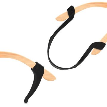 kwmobile Brille Halterung Brillenbügel + Band 4x Silikon Haken Brille Schwarz Halter