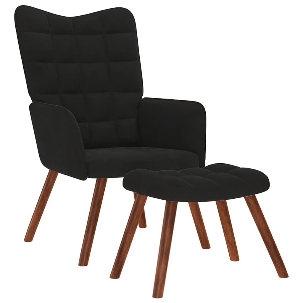 vidaXL Sessel Relaxsessel mit Hocker Schwarz günstig online kaufen