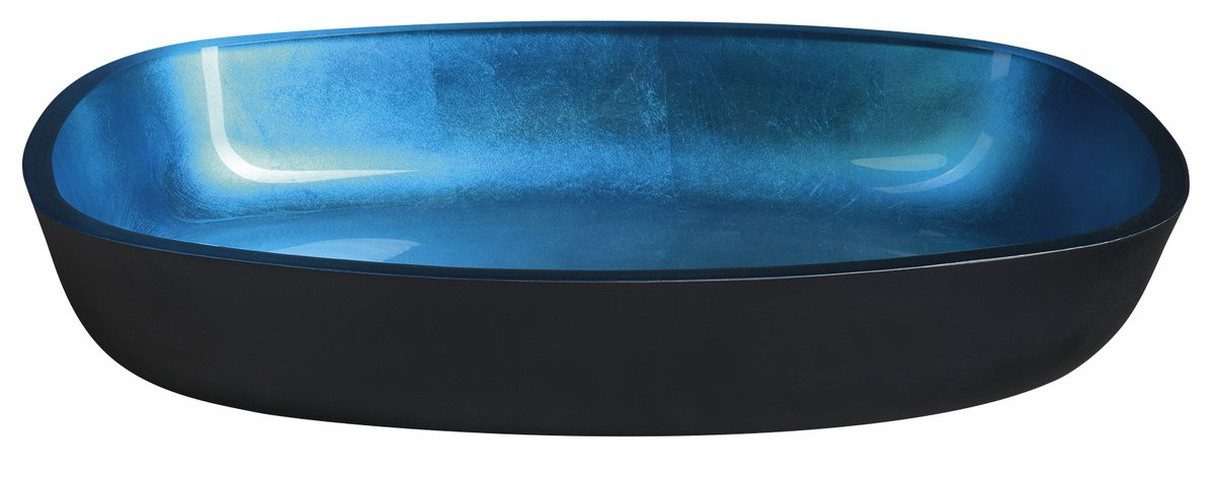 Sapho Waschtisch KVAORE Glas-Waschbecken zum Aufsetzen, 54x39,5cm, Blau, Sapho-TY224