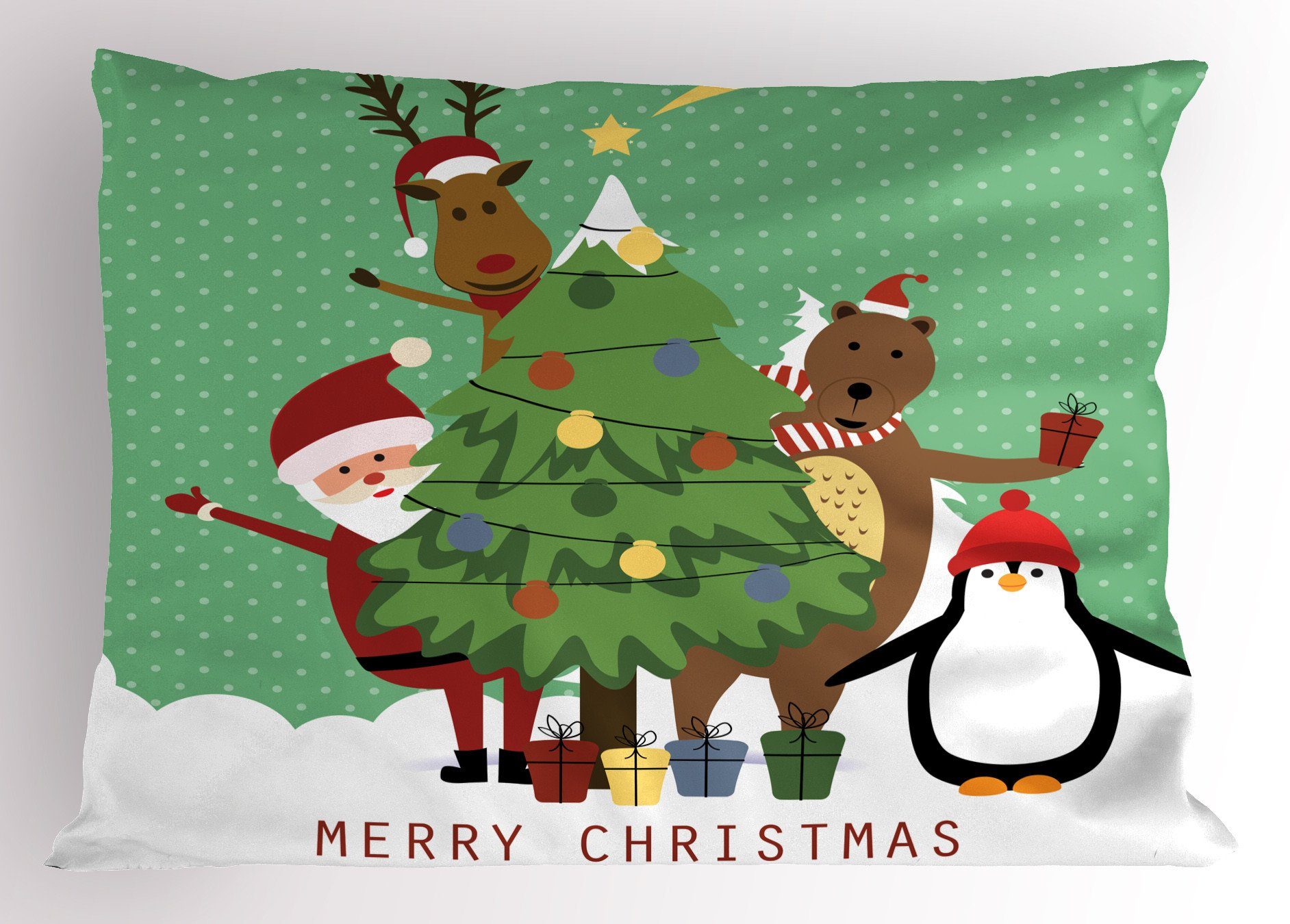 Penguin Weihnachten Sankt-Bär Kissenbezug, Dekorativer Standard Gedruckter Deer King (1 Size Kissenbezüge Abakuhaus Stück),