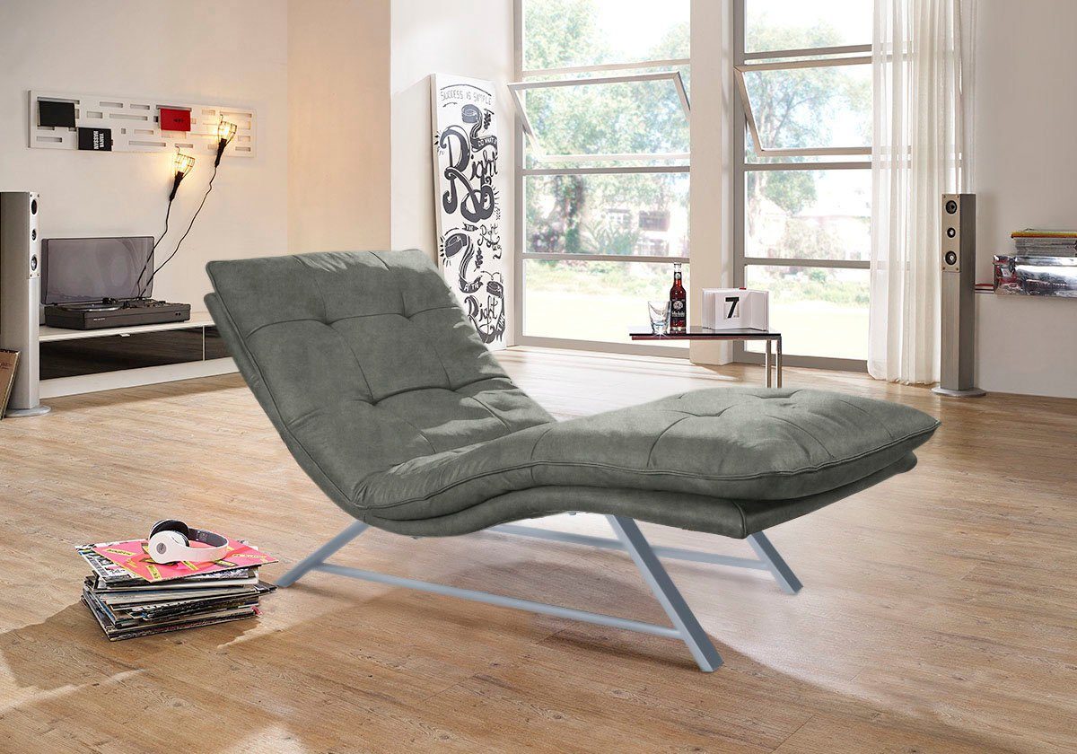 W.SCHILLIG Relaxliege daily dreams, in Waffelkissen-Optik, wahlweise mit Motor, Kufengestell, in 2 Breiten