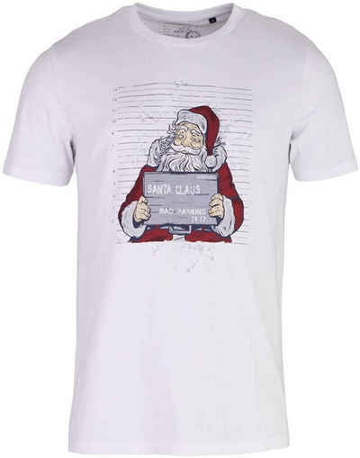 MARVELIS T-Shirt T-Shirt - Casual Fit - Print - Weiß gedrucktes Weihnachtsmotiv
