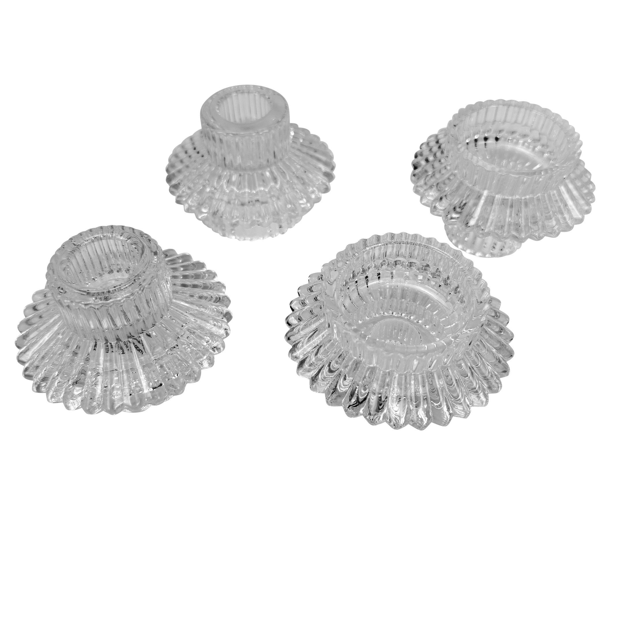 Online-Fuchs Настольные лампы und Stabkerzenhalter aus Glas gefertigt - 2in1 - 4er Set, Подсвечник für 2 Kerzen Sorten