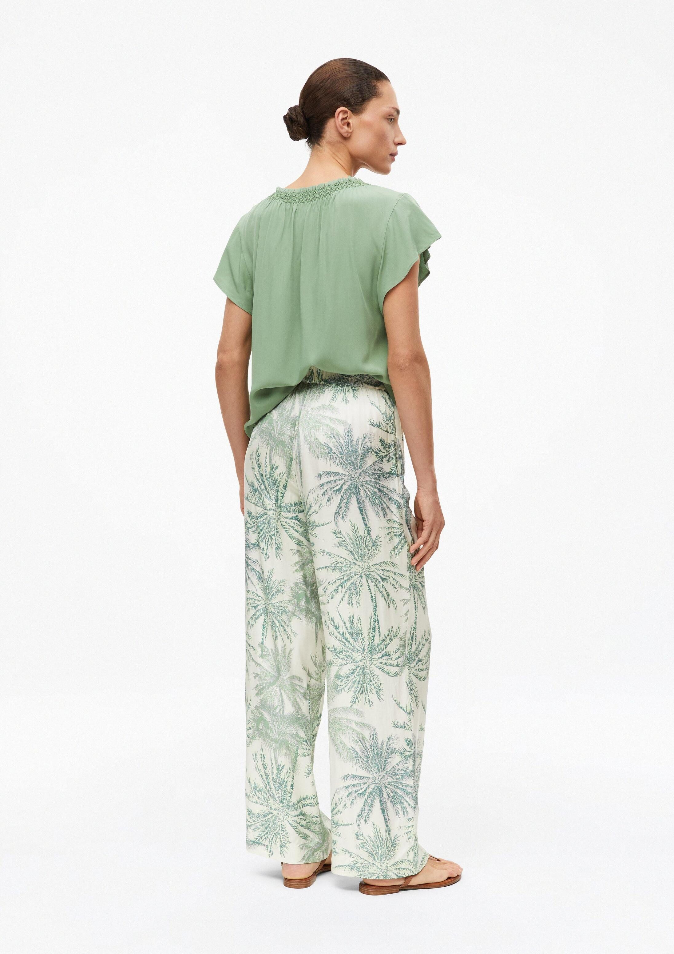 s.Oliver Chinos Hose Wide-Leg-Hose aus Satin mit Elastikbund