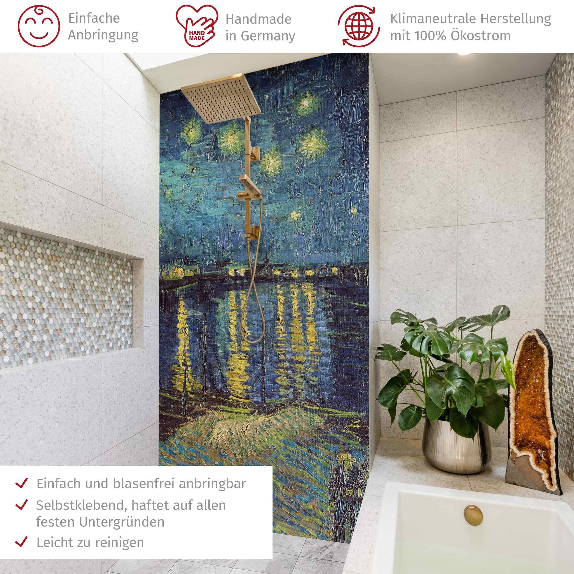 Thumbnail - Bilderdepot24 Badrückwand Motiv blau Duschrückwand ohne Bohren Dusche, (1-tlg., Hart-Folie Smart matt 0,35 mm), fugenlos...