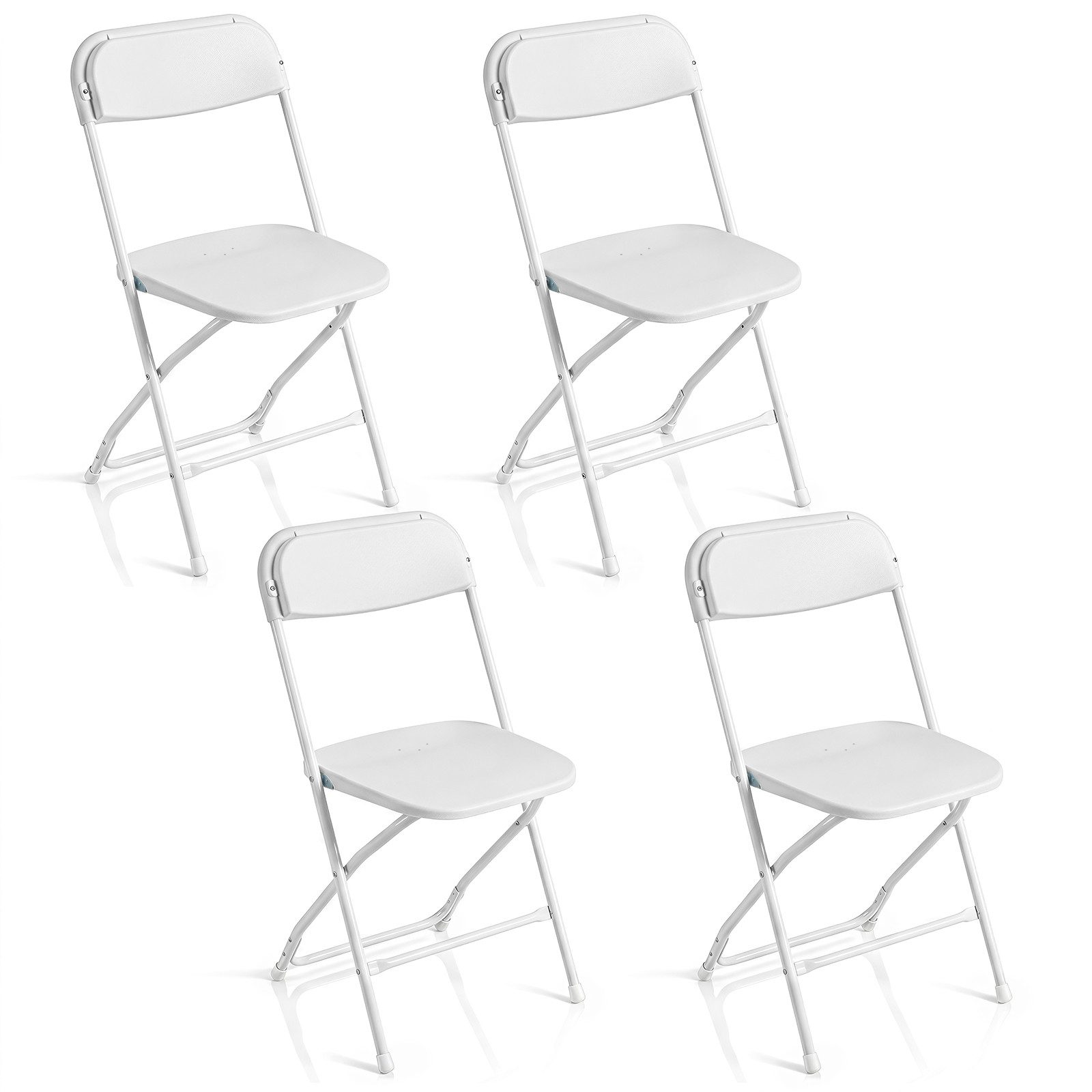 COSTWAY Klappstuhl (4 St), Gaststühle mit Metallrahmen Küchenstühle faltbar 150kg