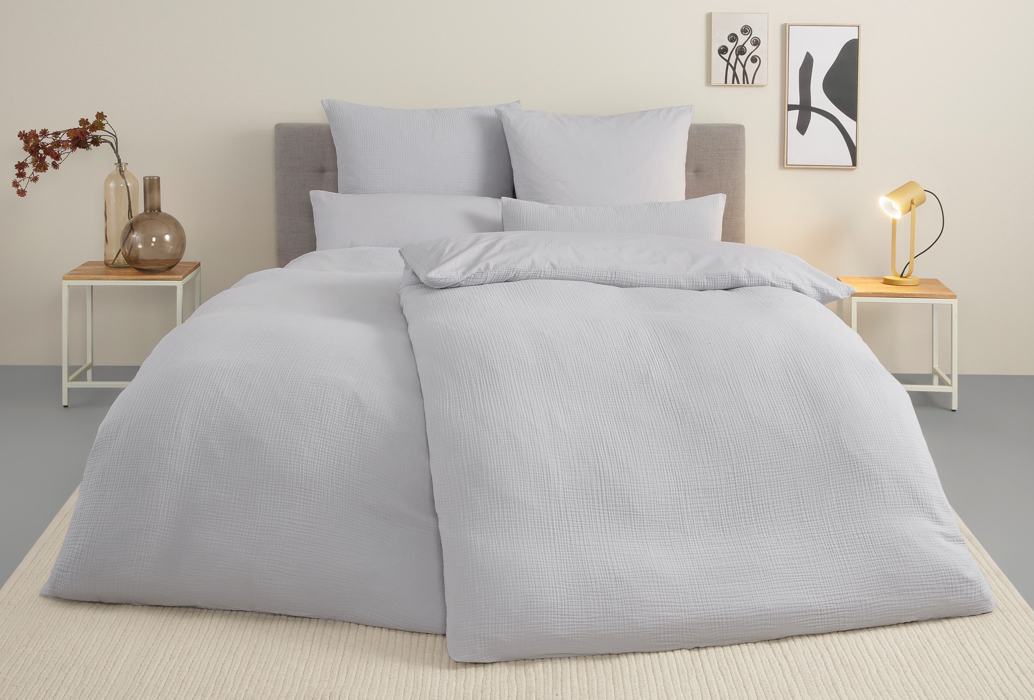 OTTO home Wendebettwäsche Sari3 aus weichem Musselin, Musselin, Renforcé, 2 teilig, NEUHEIT: aus 100% Baumwolle in weichem Musselin, Rückseite Renforcé – Bild 5 von 5