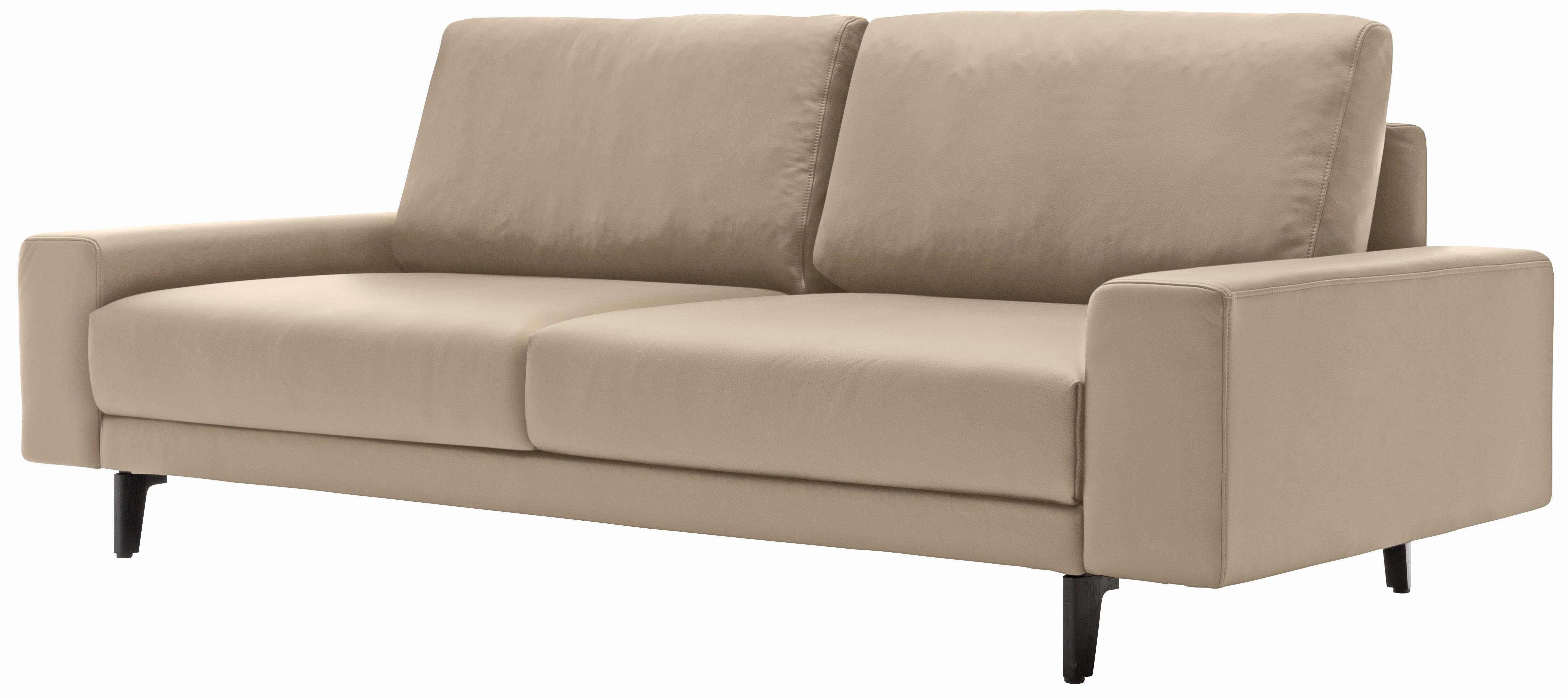 hülsta sofa 2-Sitzer hs.450, Armlehne breit niedrig, Alugussfüße in umbragrau, Breite 180 cm