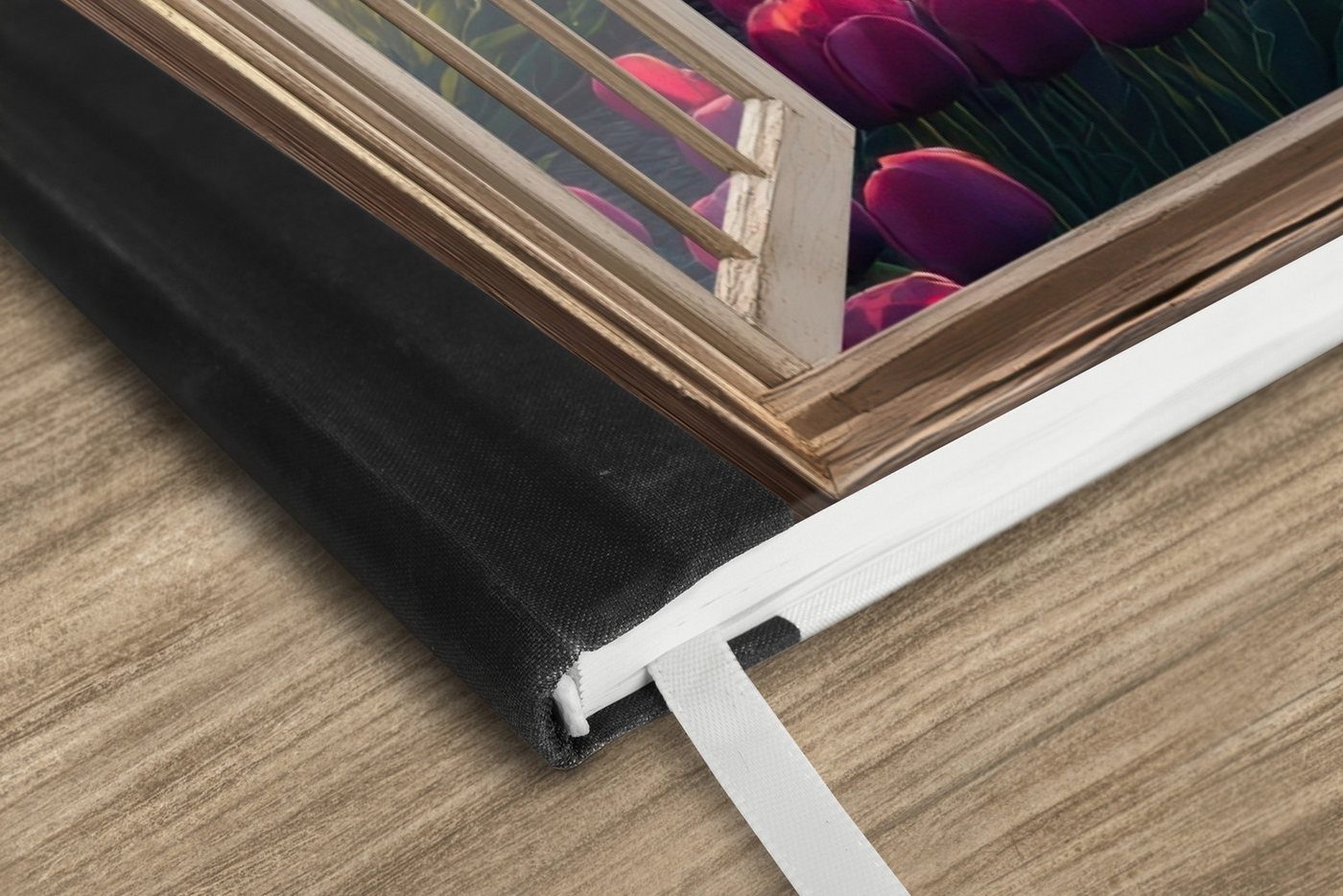 Thumbnail - MuchoWow Notizbuch Ausblick - Tulpen - Sonnenuntergang - Blumen - Bunt, Notebook, Notizblock a5, Tagebuch, Journal Linie...
