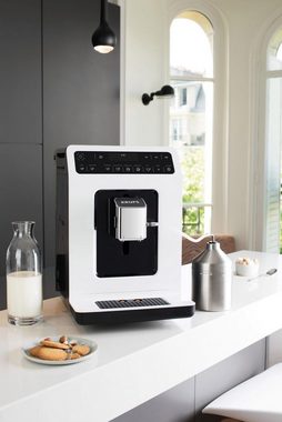 Krups Kaffeevollautomat EA8911 Evidence, inkl. Milchbehälter, intuitiver OLED-Display, extra-großer Wassertank + Emsa Travel Mug Compact (dunkelblau) 0,3 l