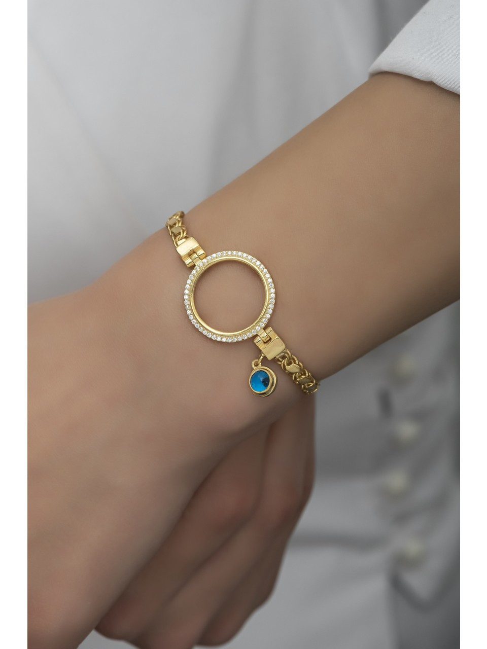 Nisan Ketten und Armband Set, Silber Armband, Nazar-Auge, Goldplattiert, Pu günstig online kaufen