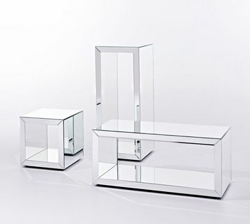 Casa Padrino Beistelltisch Luxus Spiegelglas Beistelltisch im Würfel Design 46 x 46 x H. 48 cm - Designer Wohnzimmermöbel