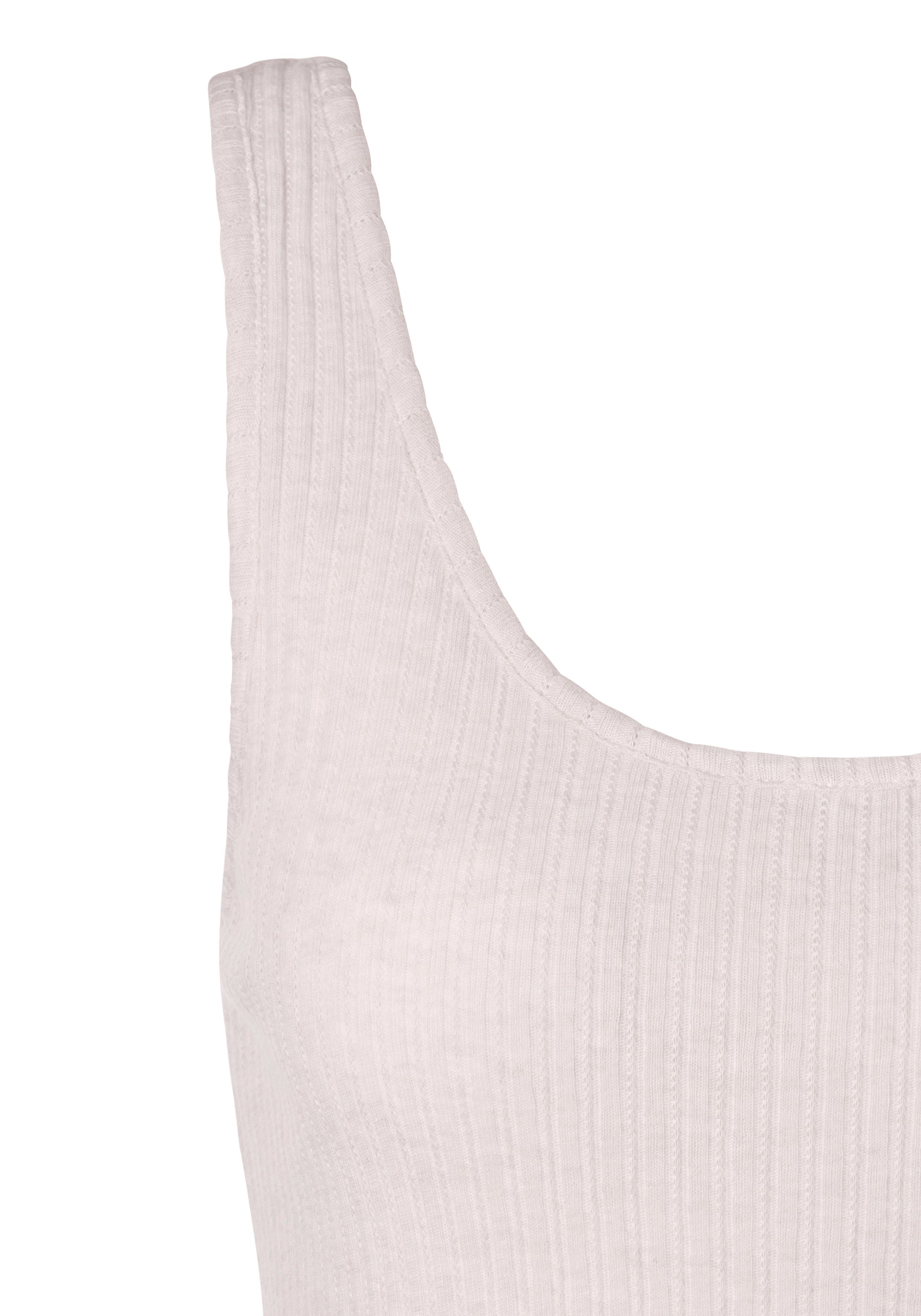 LASCANA aus Unterziehshirt Unterhemd modischer creme 2er-Pack) rosa-meliert, (Packung, Tanktop, 2-St., Ripp-Qualität,
