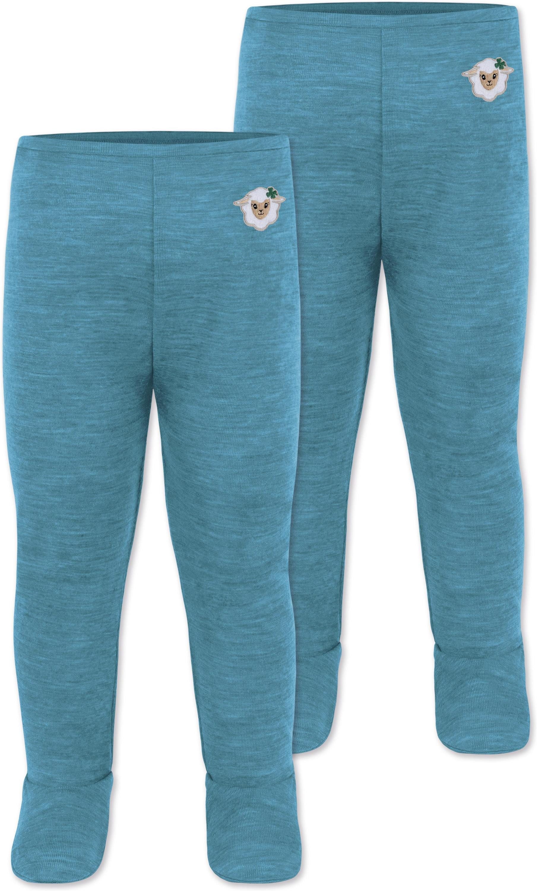 Strumpfhose 2er Pack Baby Merino Hose mit Füßen